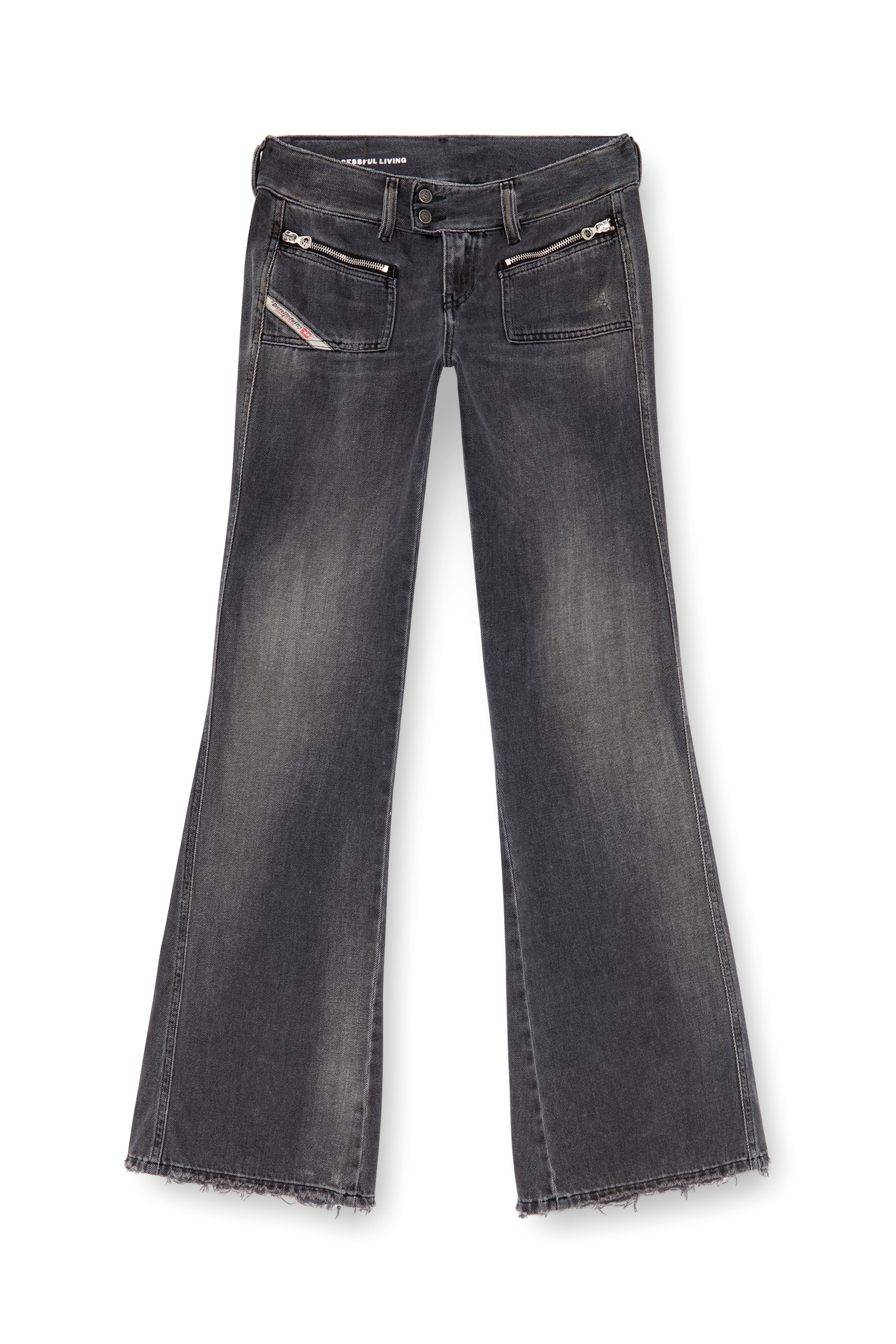 Diesel - Donna Bootcut and Flare Jeans D-Hush 09K14, Nero/Grigio scuro - Image 5