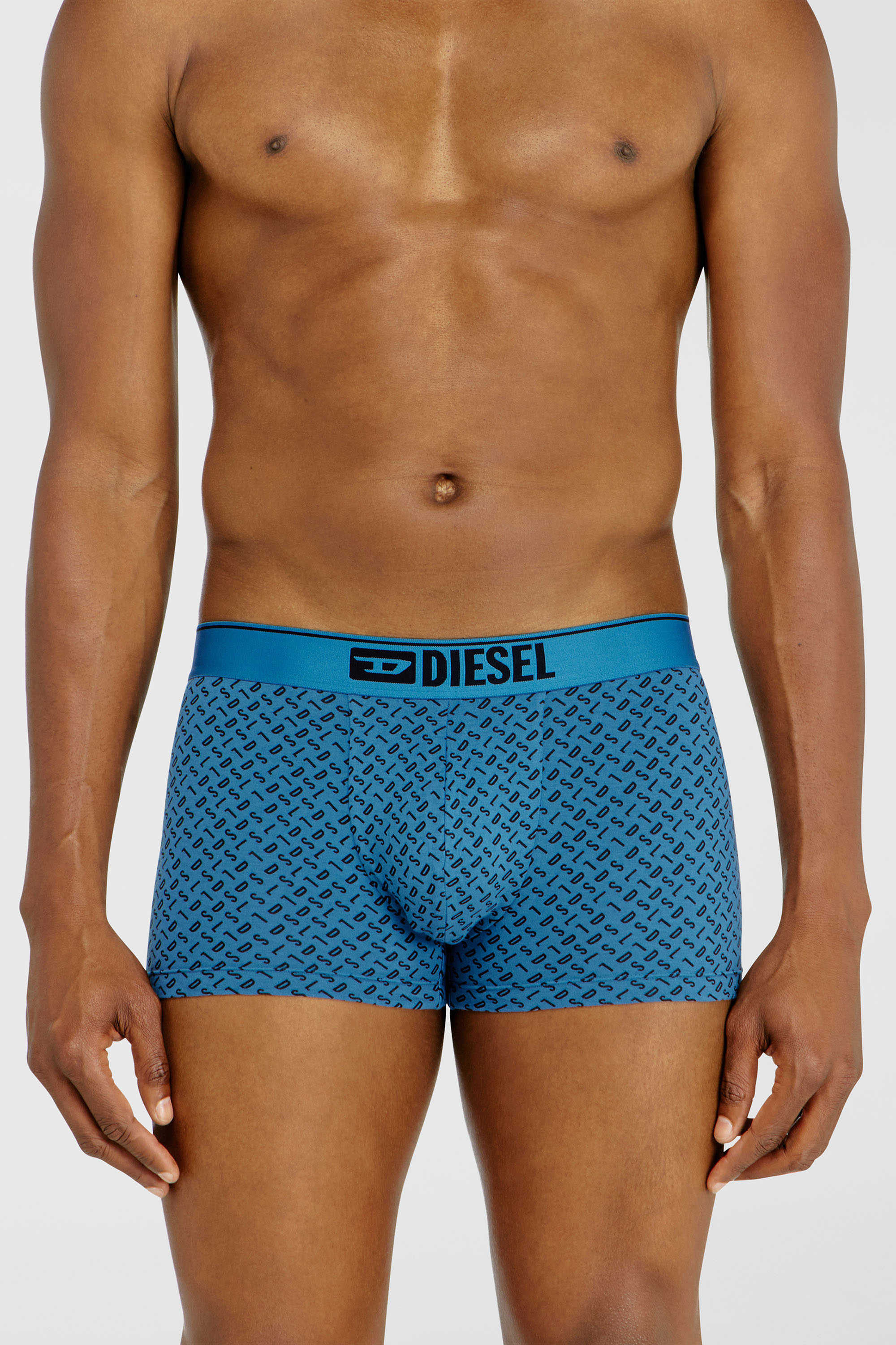 Diesel - DAMIEN-D-BOX-3PACK, Herren Dreierpack Stretch-Baumwoll-Trunks mit monogram in Blau - 2