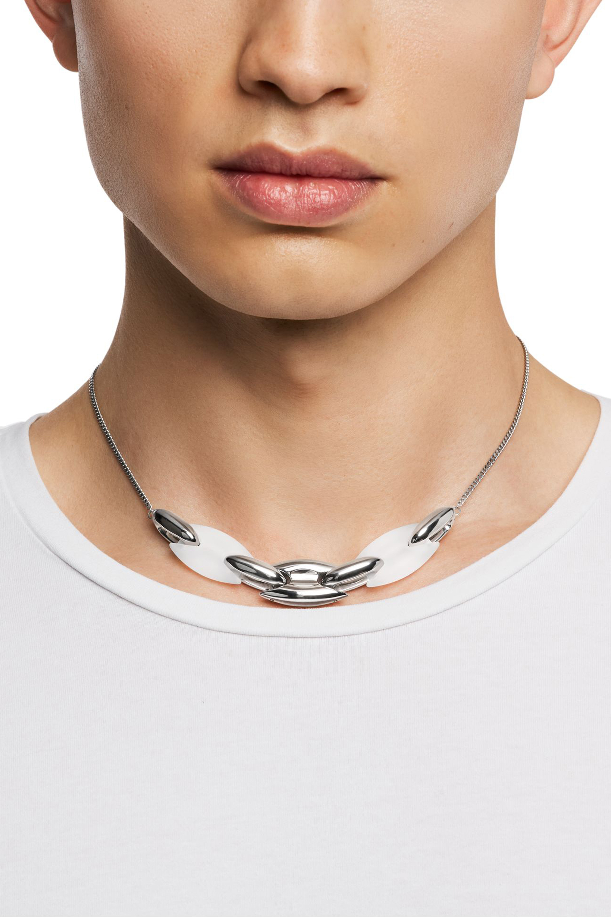 Diesel - DX1616040, Collana a catena Metamorph in acciaio inox e silicone Unisex in Argento - 3