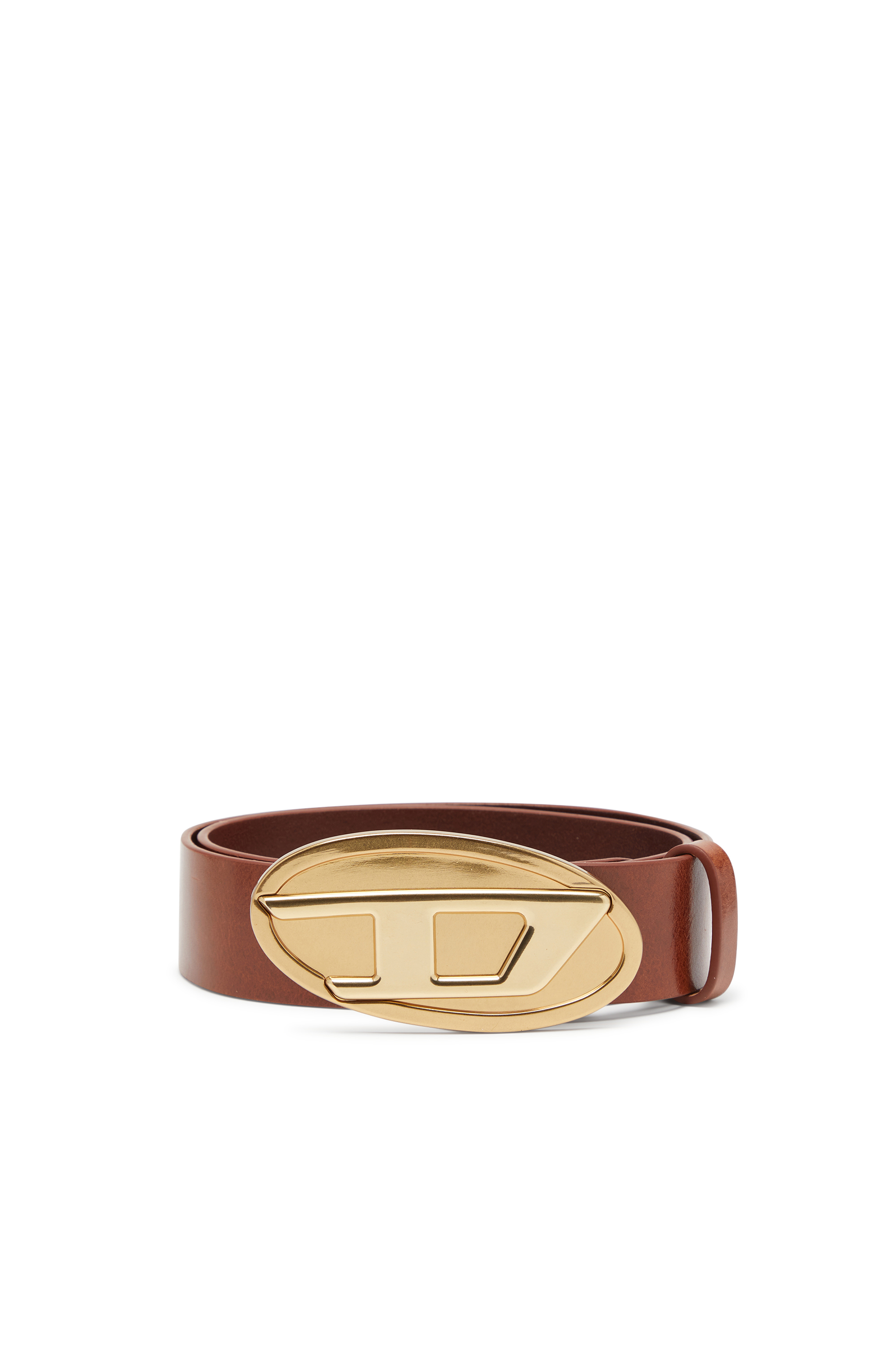 Diesel - B-1DR 2.0, Ceinture en cuir de 4 cm avec plaque Oval D Femme in Polychrome - 1