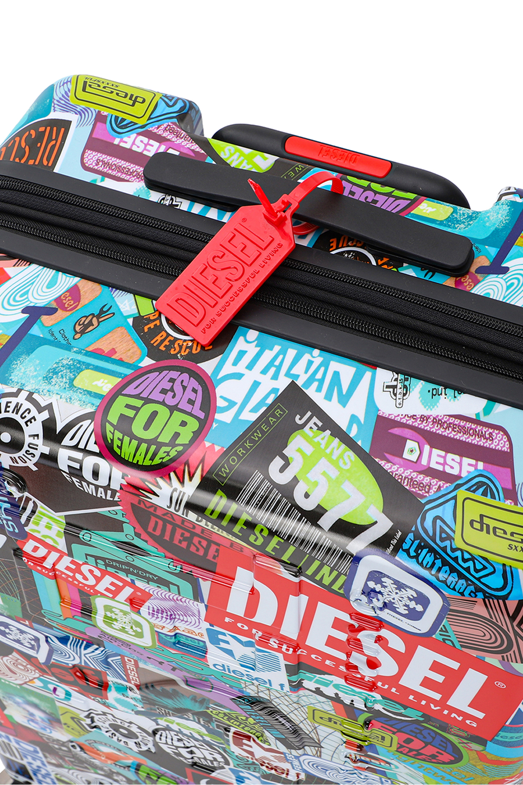 Diesel - DIESEL PC PRINTED TROLLEY-STICKERS- DSL0, Valigia stile sticker taglia M Unisex in Multicolor - 6