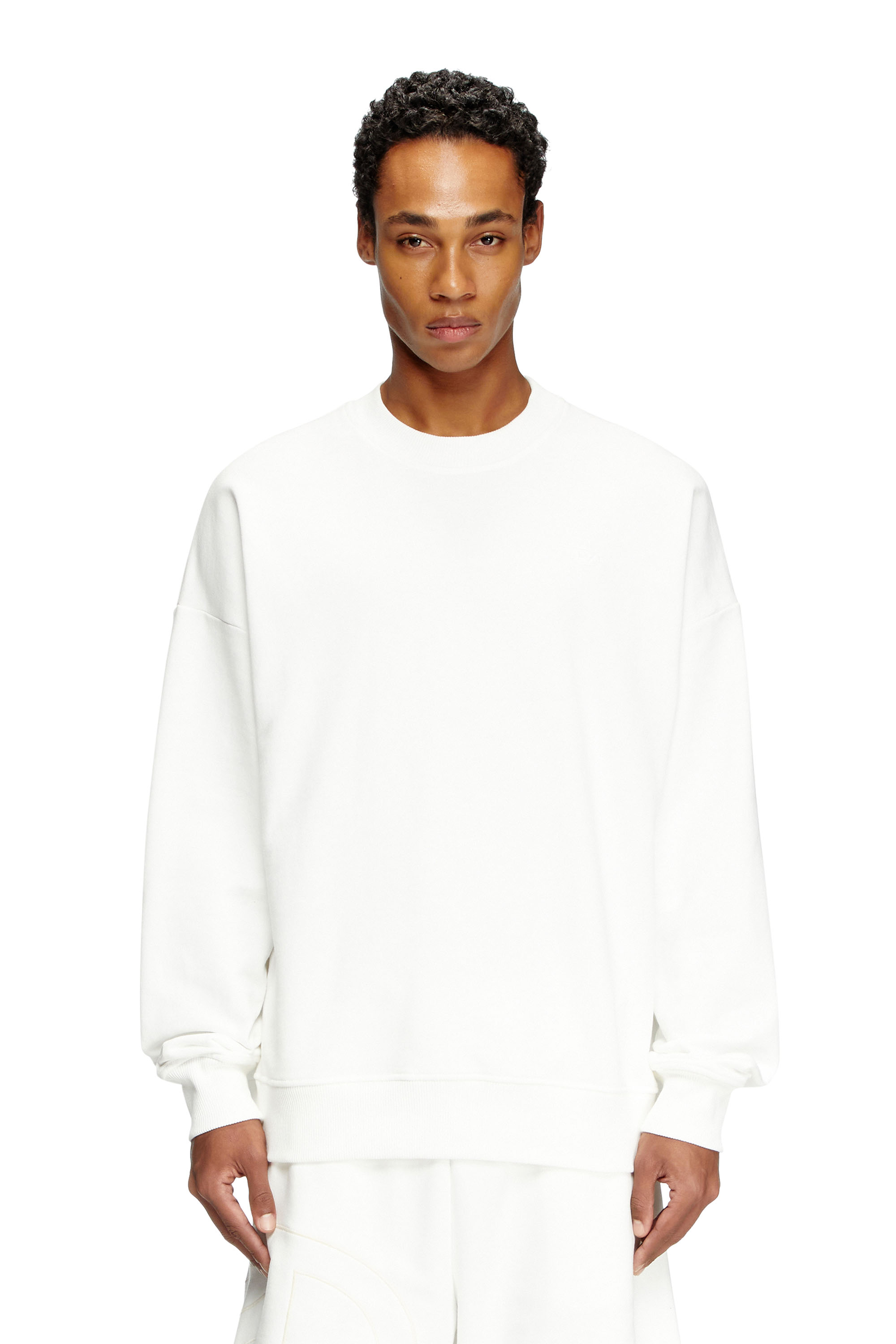 Diesel - S-ROB-MEGOVAL-D, Sweat-shirt avec logo brodé Homme in Blanc - 4