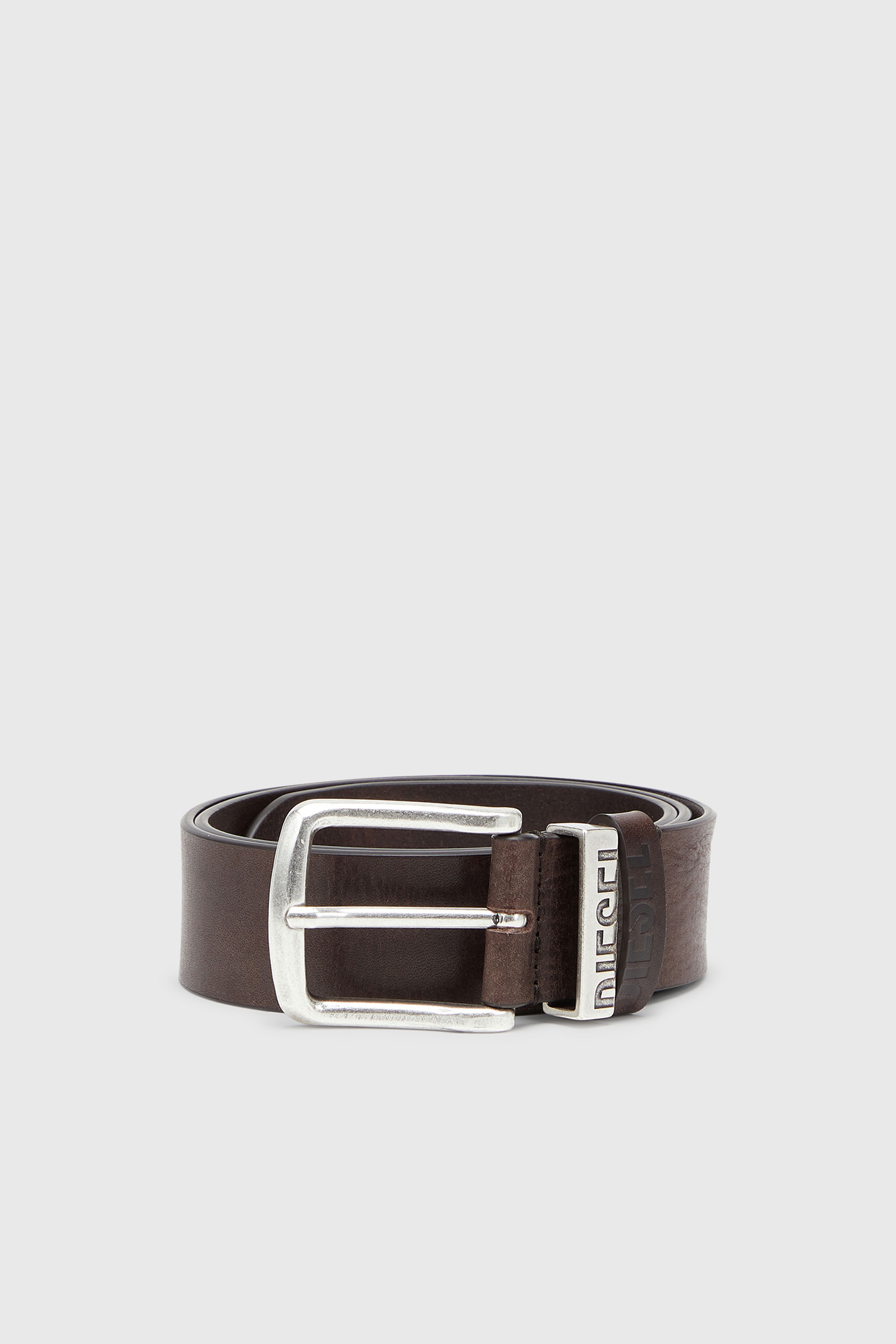 Diesel - B-VISIBLE, Ceinture 3.9 cm avec passants contrast&eacute;s Homme in Marron - 1