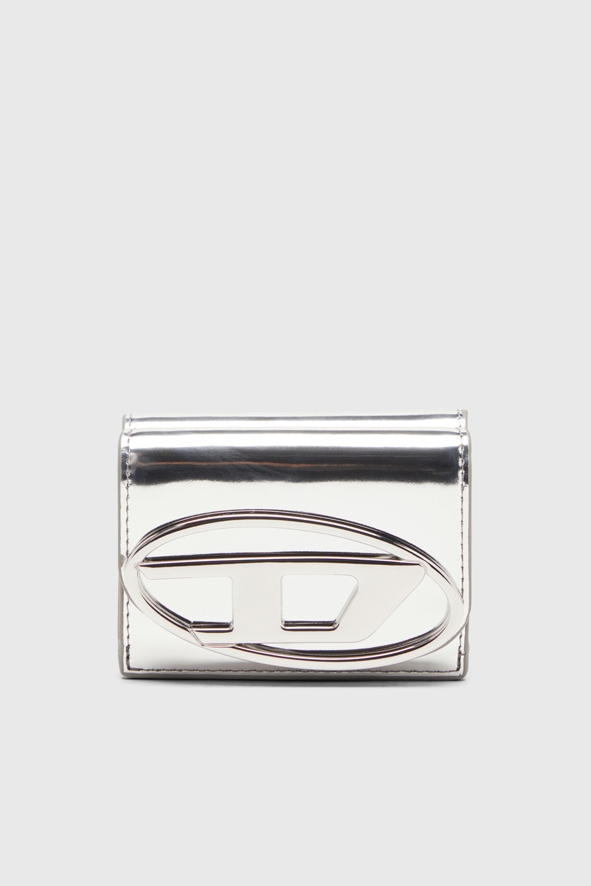 Diesel - 1DR TRI FOLD COIN XS II, Portafoglio trifold in pelle specchiata Donna in Argento - 1