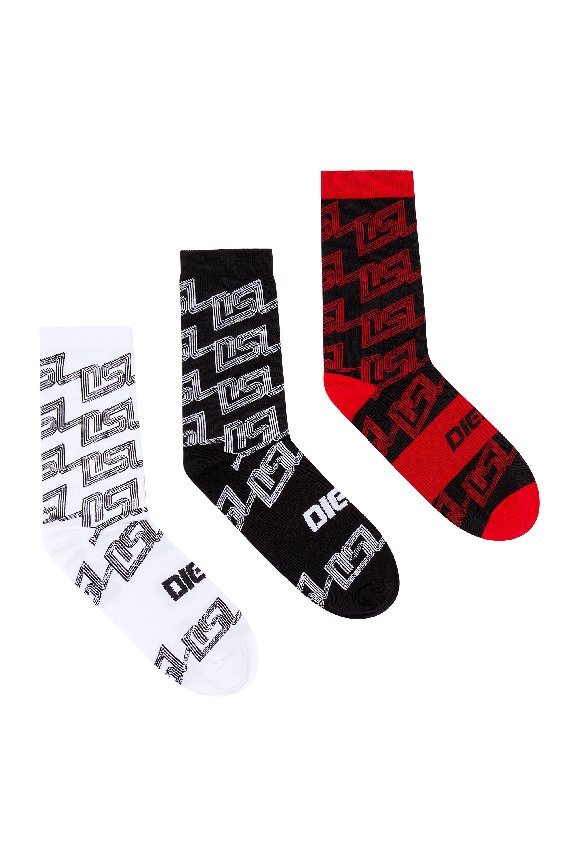 SKM-RAY-THREEPACK, Red/Black - Socks
