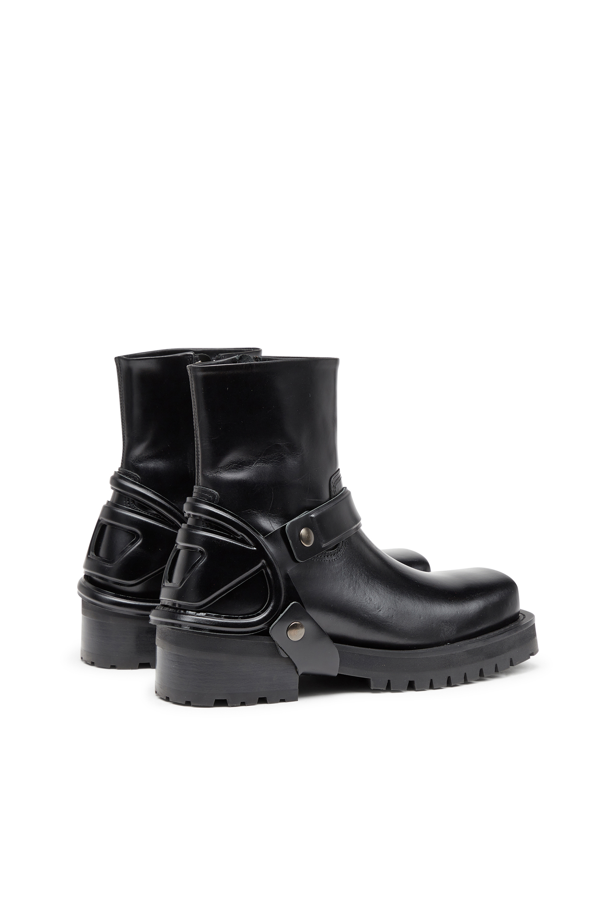 Diesel - D-TEXAN CH, Herren D-Texan-Riemen-Boots aus glänzendem Leder in Schwarz - 3