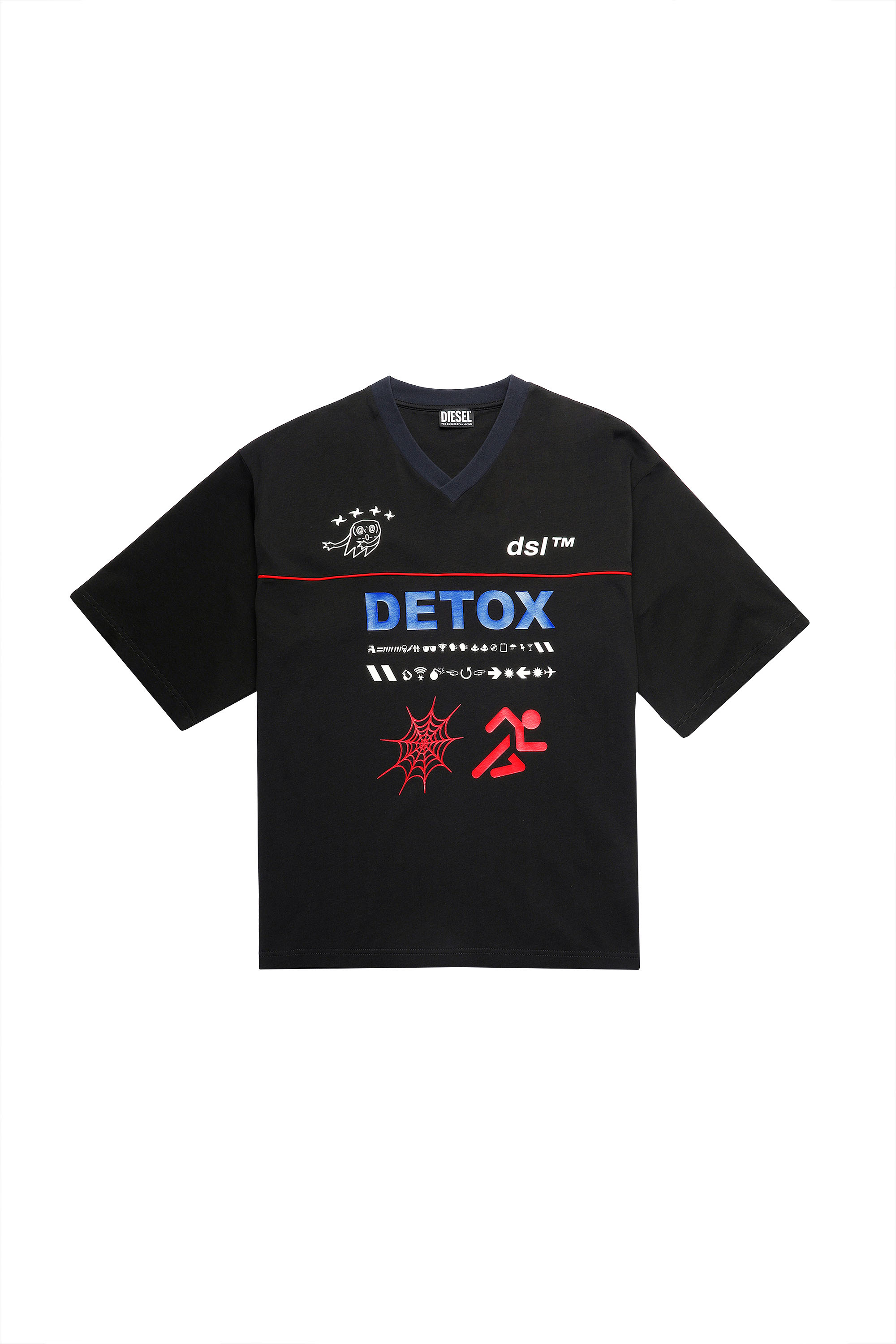 T-DELPHIVY-SLITS, Schwarz - T-Shirts