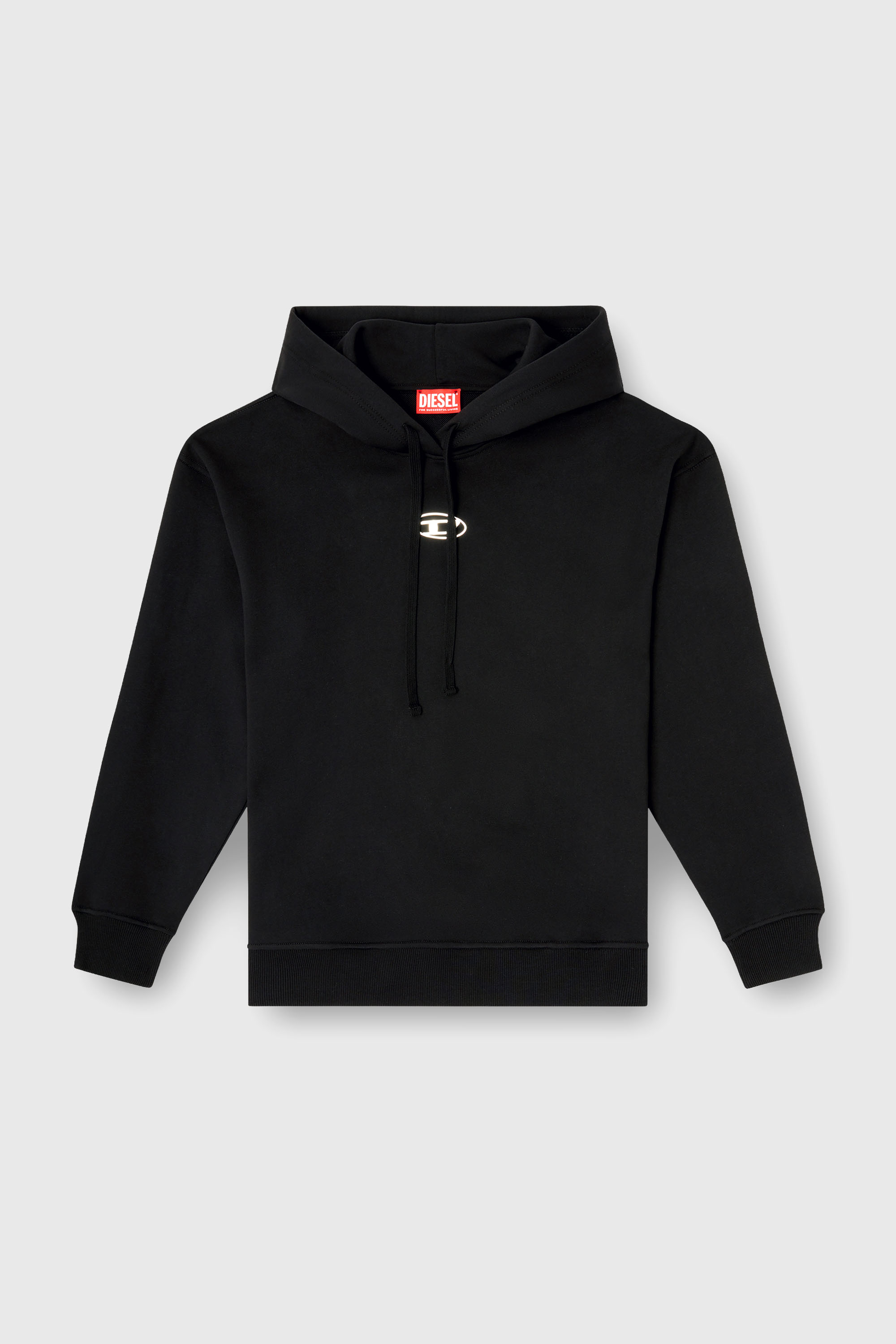 Diesel - F-BUXT-HOOD-OD, Hoodie con Oval D metallizzato Donna in Nero - 2