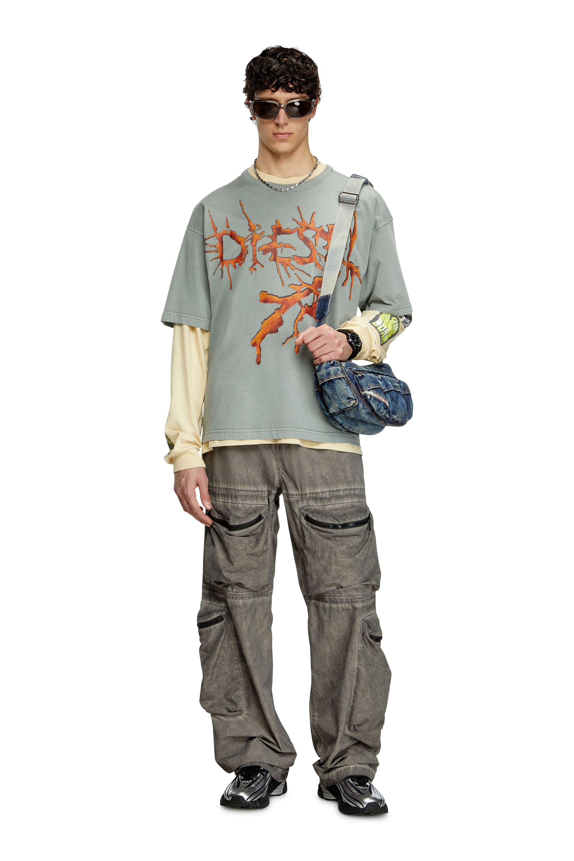 Diesel - T-BOXT-R28, T-shirt avec graphismes de tatouage Homme in Gris - 2