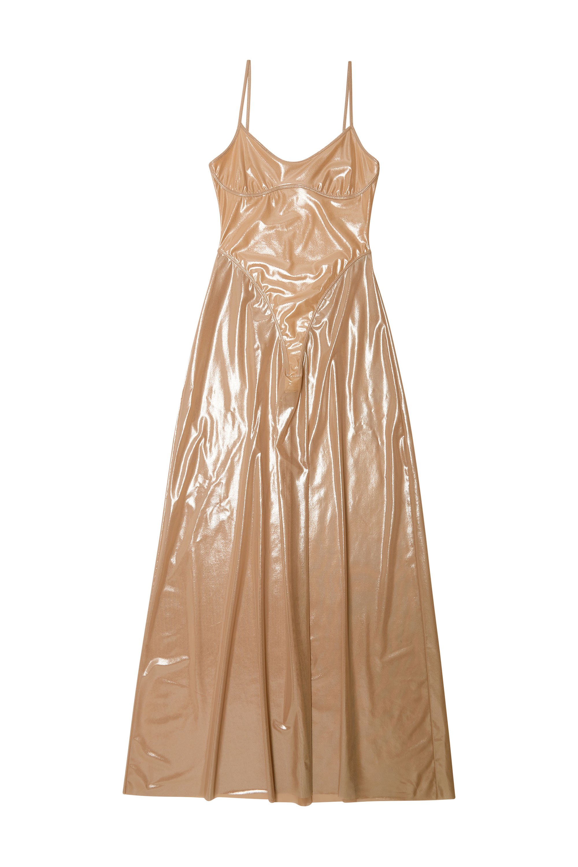 Diesel - D-ROONEY, Femme Robe longue nuisette en tulle stretch brillant in Rose - Image 4