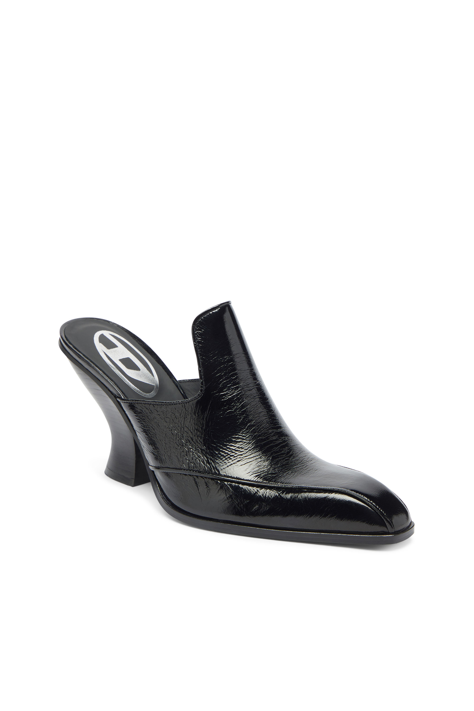Diesel - D-LUFFY-75-MULE, D-Luffy - Mules stile western in pelle verniciata Donna in Nero - 6