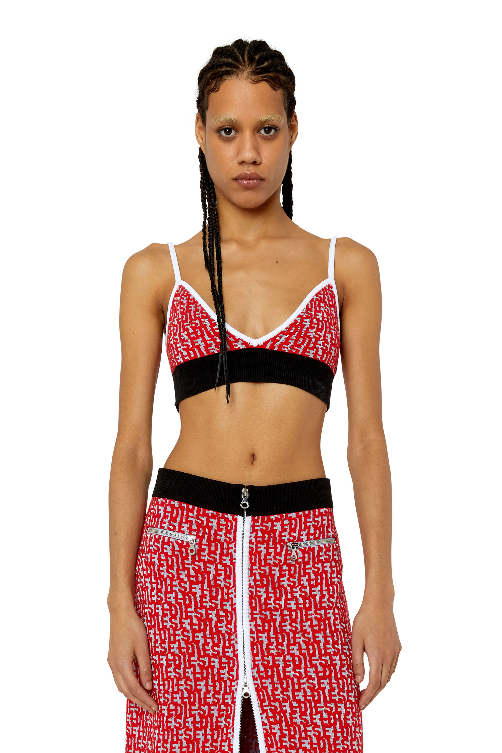 Diesel - M-ATHILDE-TOP, Black/Red - Image 1