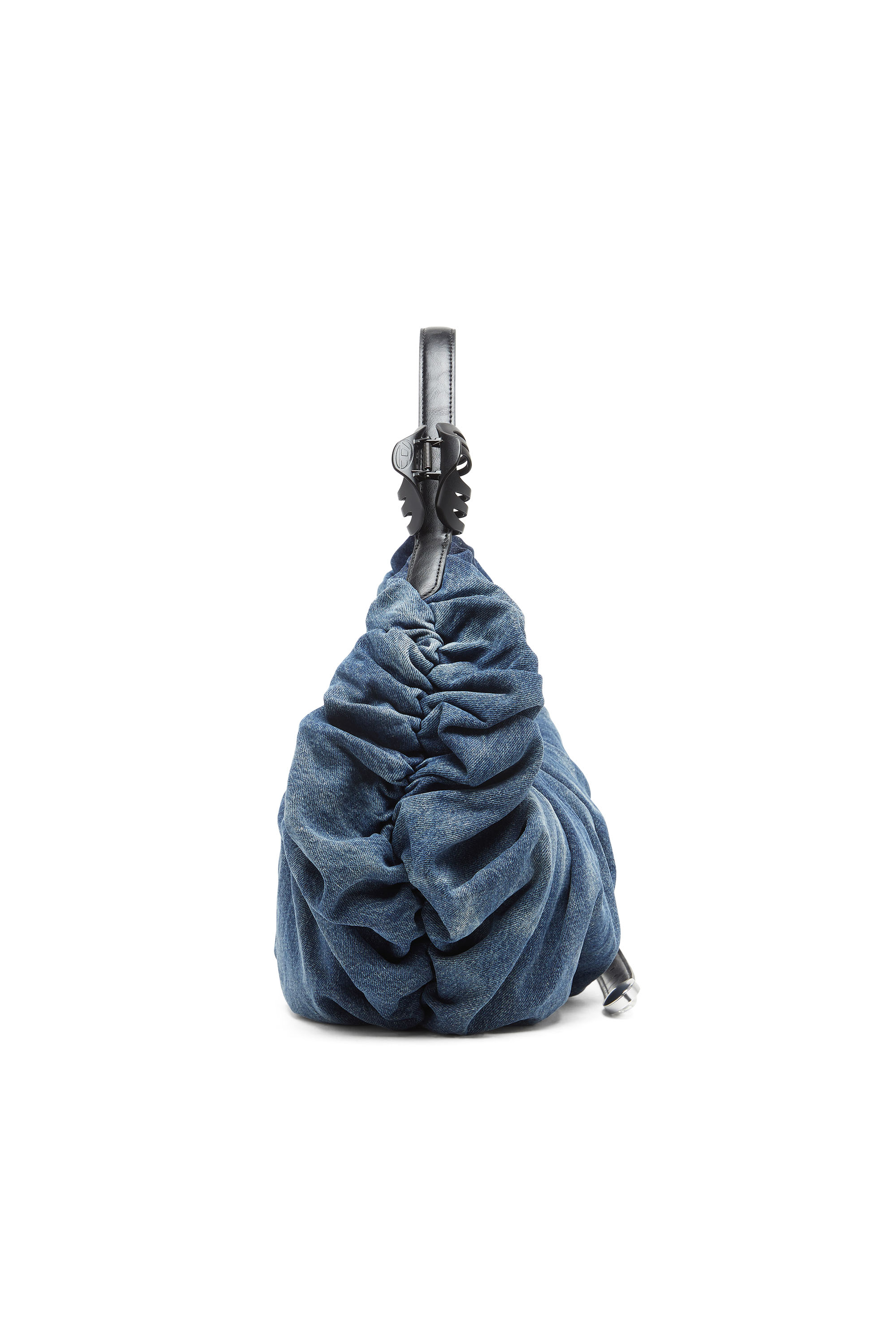 Diesel - GRAB-D HOBO L, Grab-D L-Grand sac hobo froiss&eacute; en denim trait&eacute; Femme in Bleu - 4