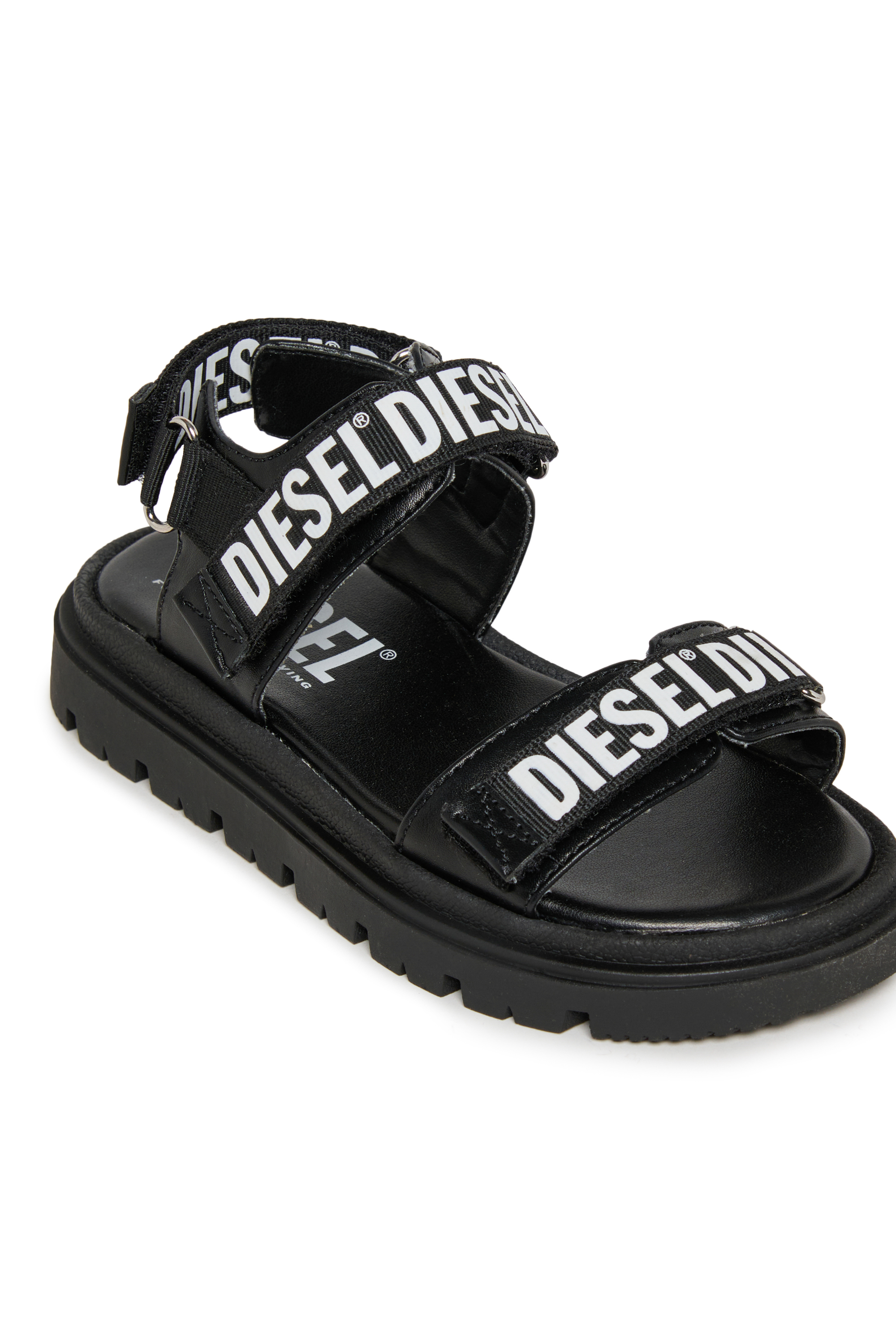 Diesel - D-SANTAP, Unisex D-Santap-Sandale mit Diesel-Logo-Riemen in Schwarz - 4