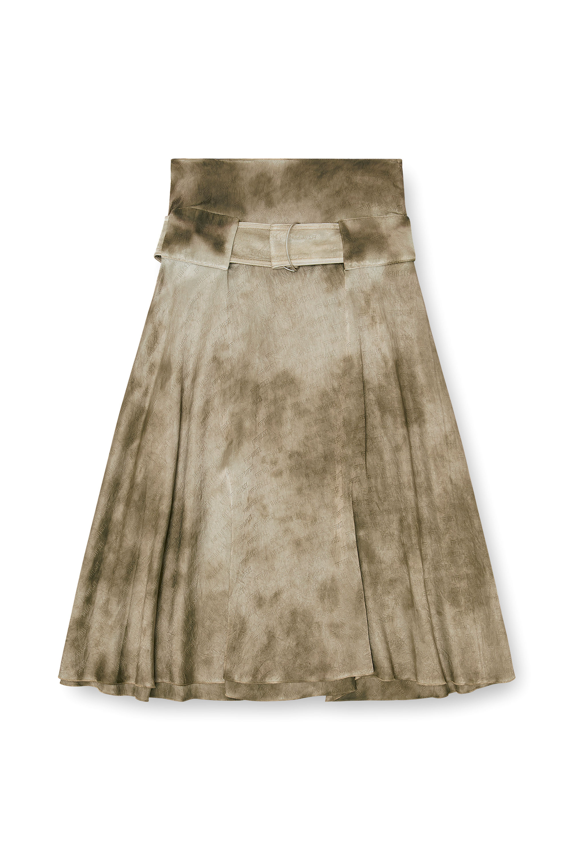 Diesel - O-DYLE, Gonna midi con cintura in raso jacquard logo Donna in ToBeDefined - 2