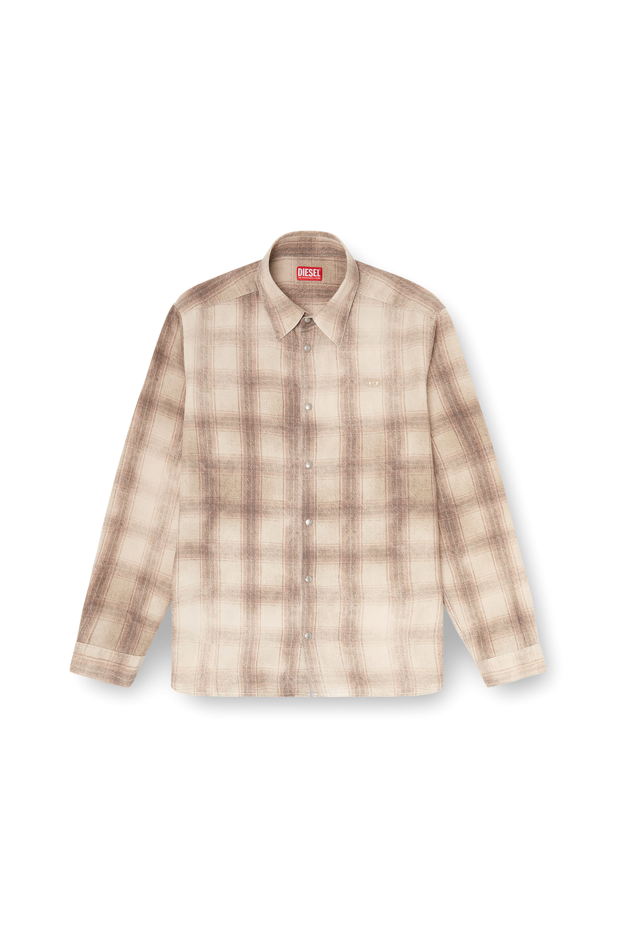 Diesel - S-SIMPLY-JMCM, Camicia a quadri in tessuto fluido Uomo in Marrone - 2