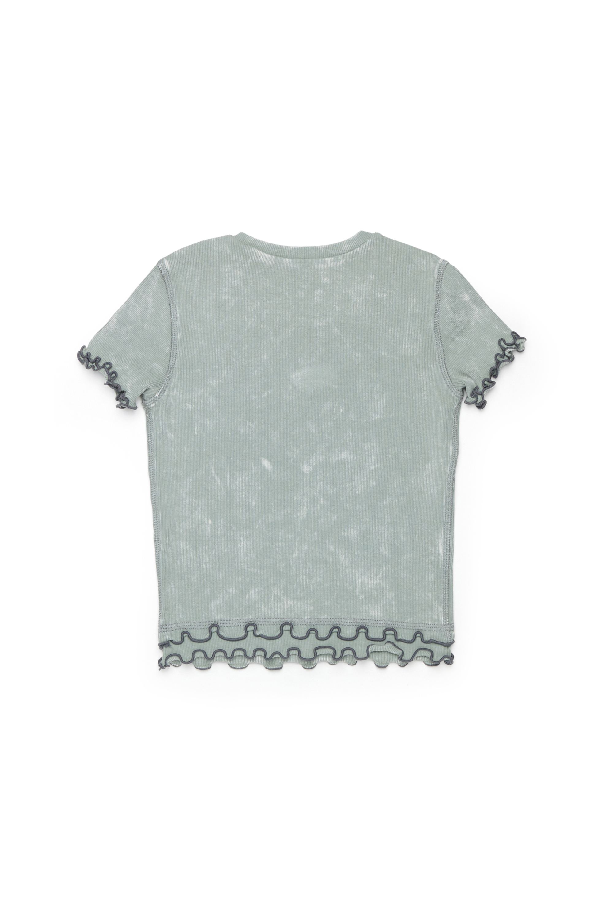 Diesel - TAILIA, Damen Geripptes T-Shirt mit R&uuml;schen in Grau - 2