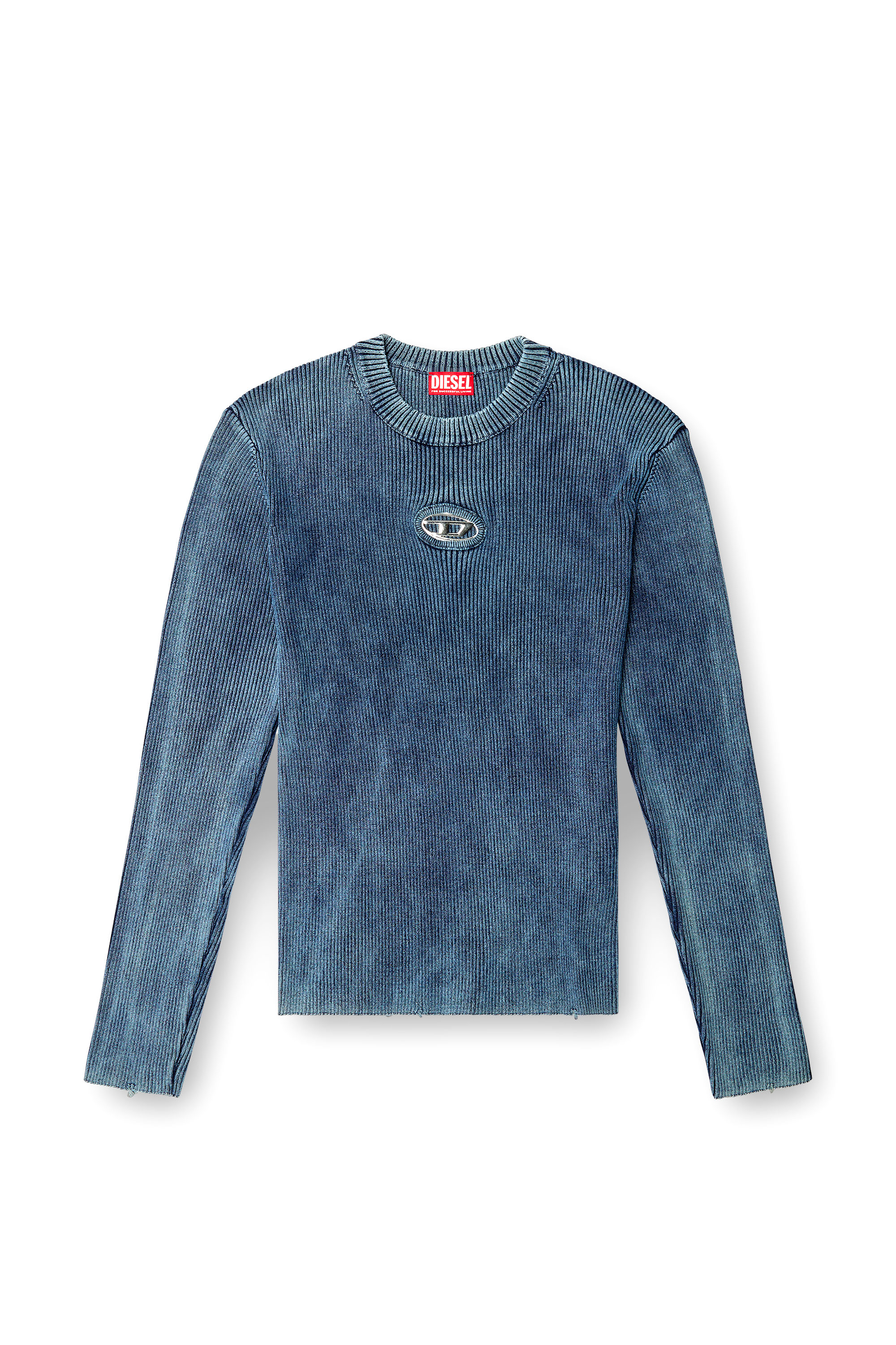 Diesel - K-DARIN-D, Herren Vielgetragener Pullover mit Cutout-Logo in Blau - 2