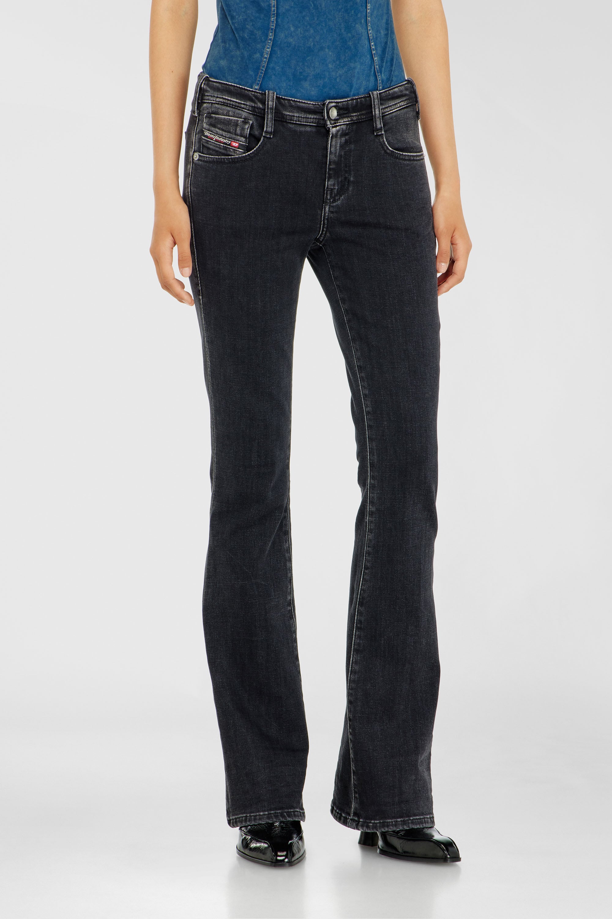 Diesel - Bootcut Jeans 1969 D-Ebbey 09P75 Donna, Nero/Grigio scuro - Image 1