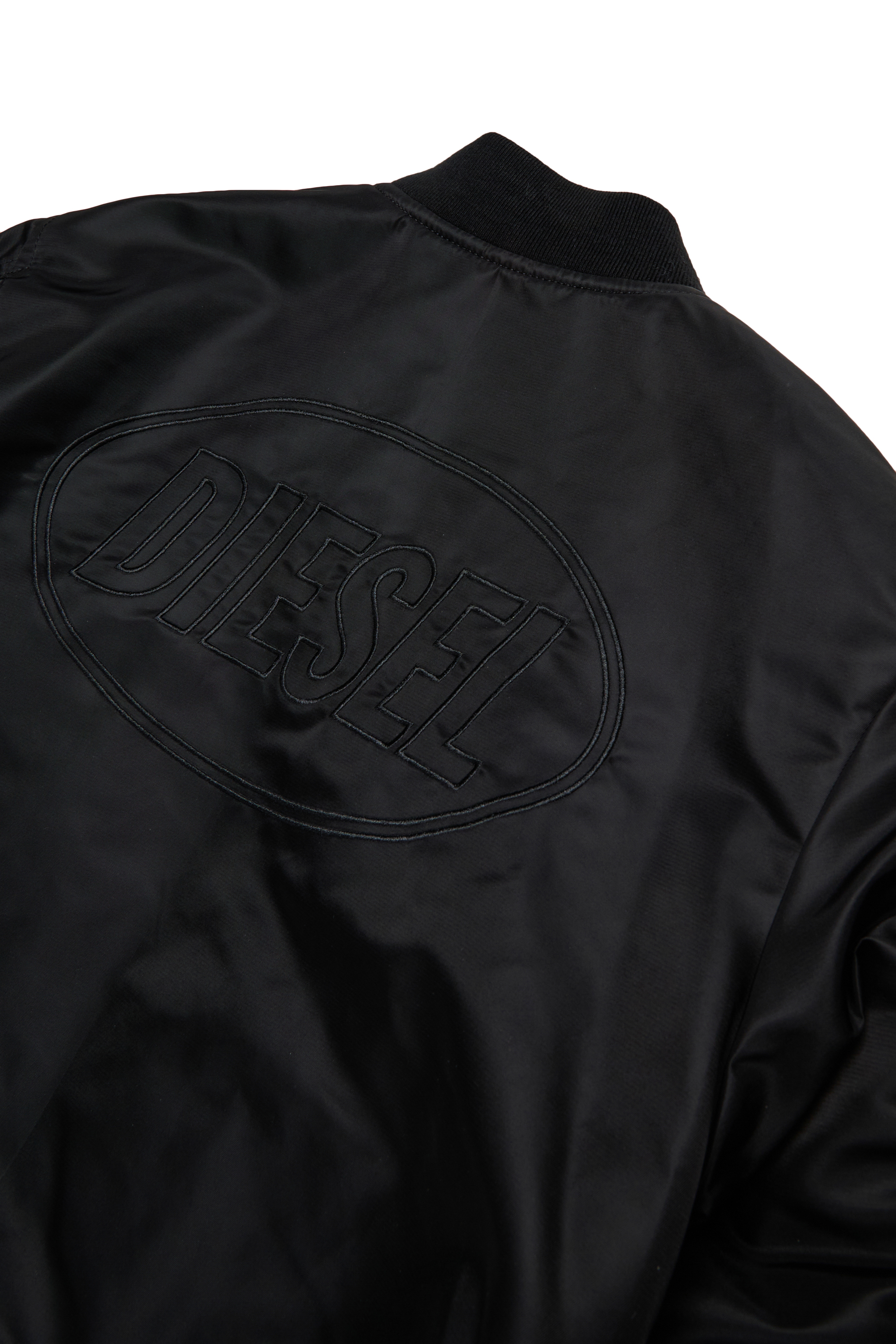 Diesel - JHELD, Giacca bomber in nylon con logo ricamato Uomo in Nero - 4