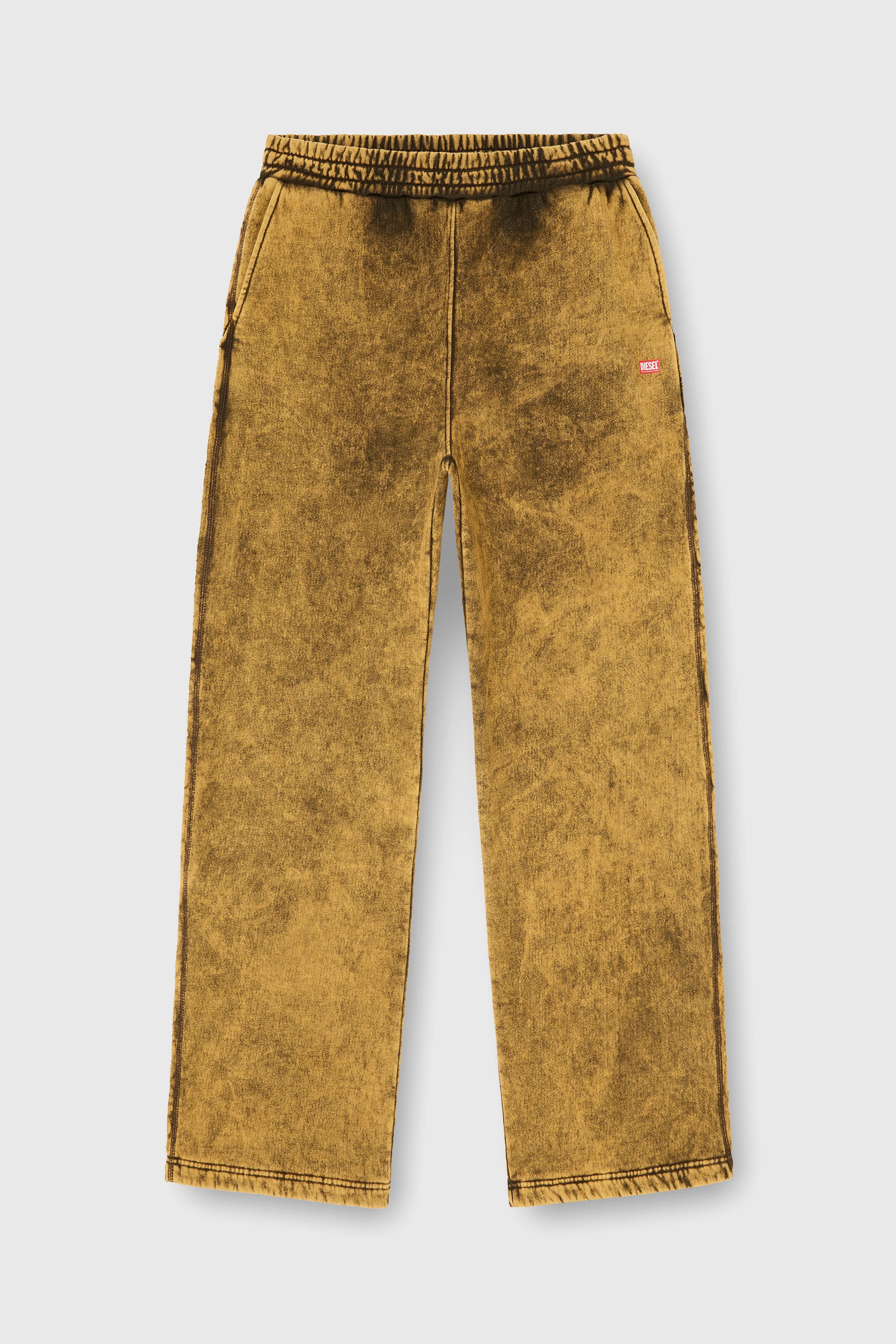 Diesel - P-MARTAINS-RAW, Man's Acid-wash sweatpants with raw edges in Light Brown - 2
