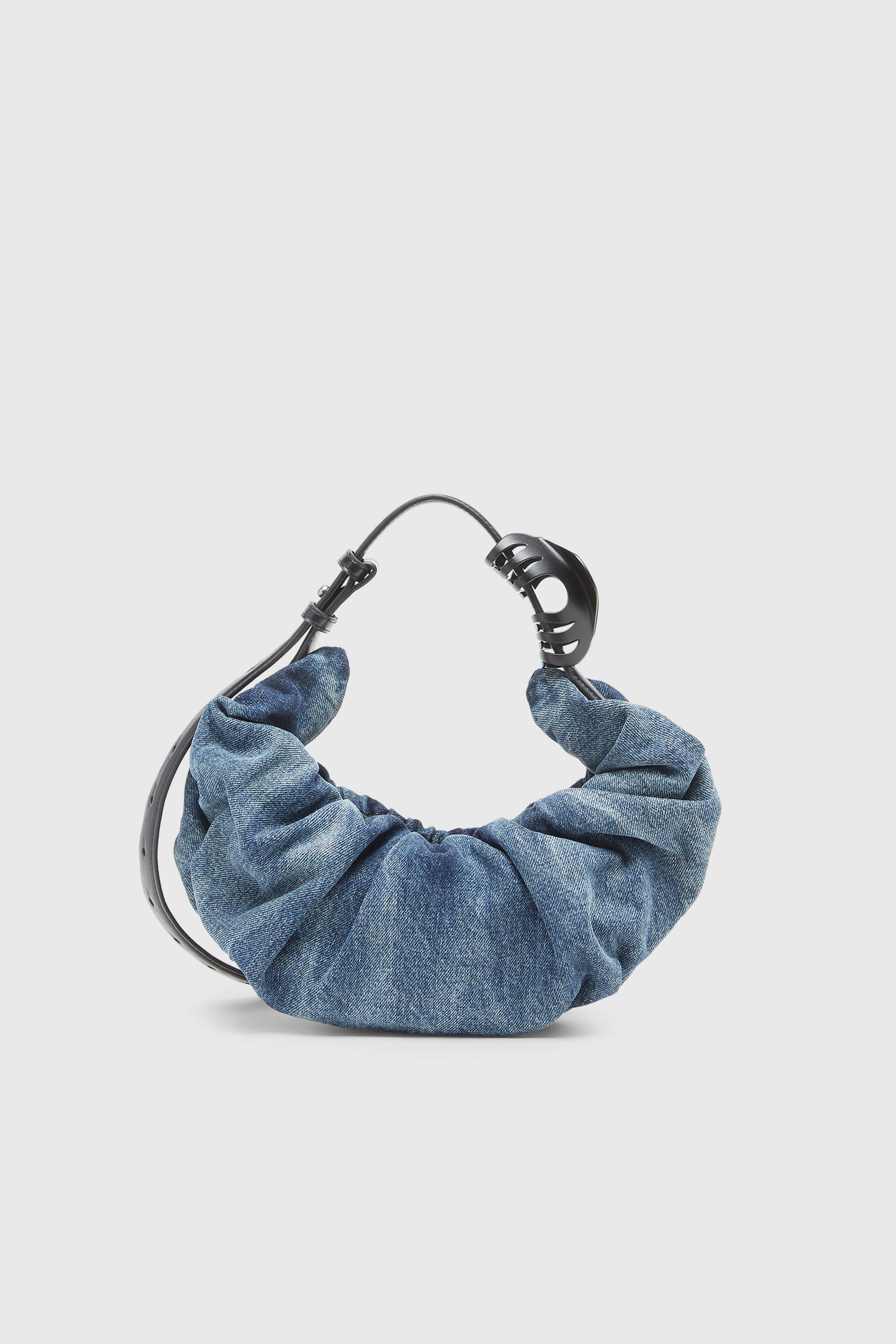Diesel - GRAB-D HOBO S, Grab-D-Borsa hobo piccola arricciata in denim trattato Donna in Blu - 2