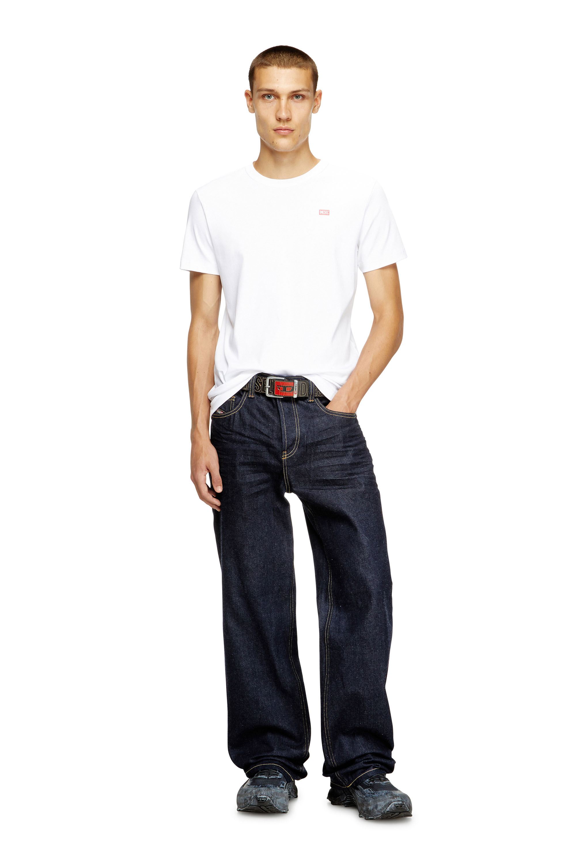 Diesel - T-MIEGOR-K77, T-shirt in cotone mercerizzato Uomo in Bianco - 1