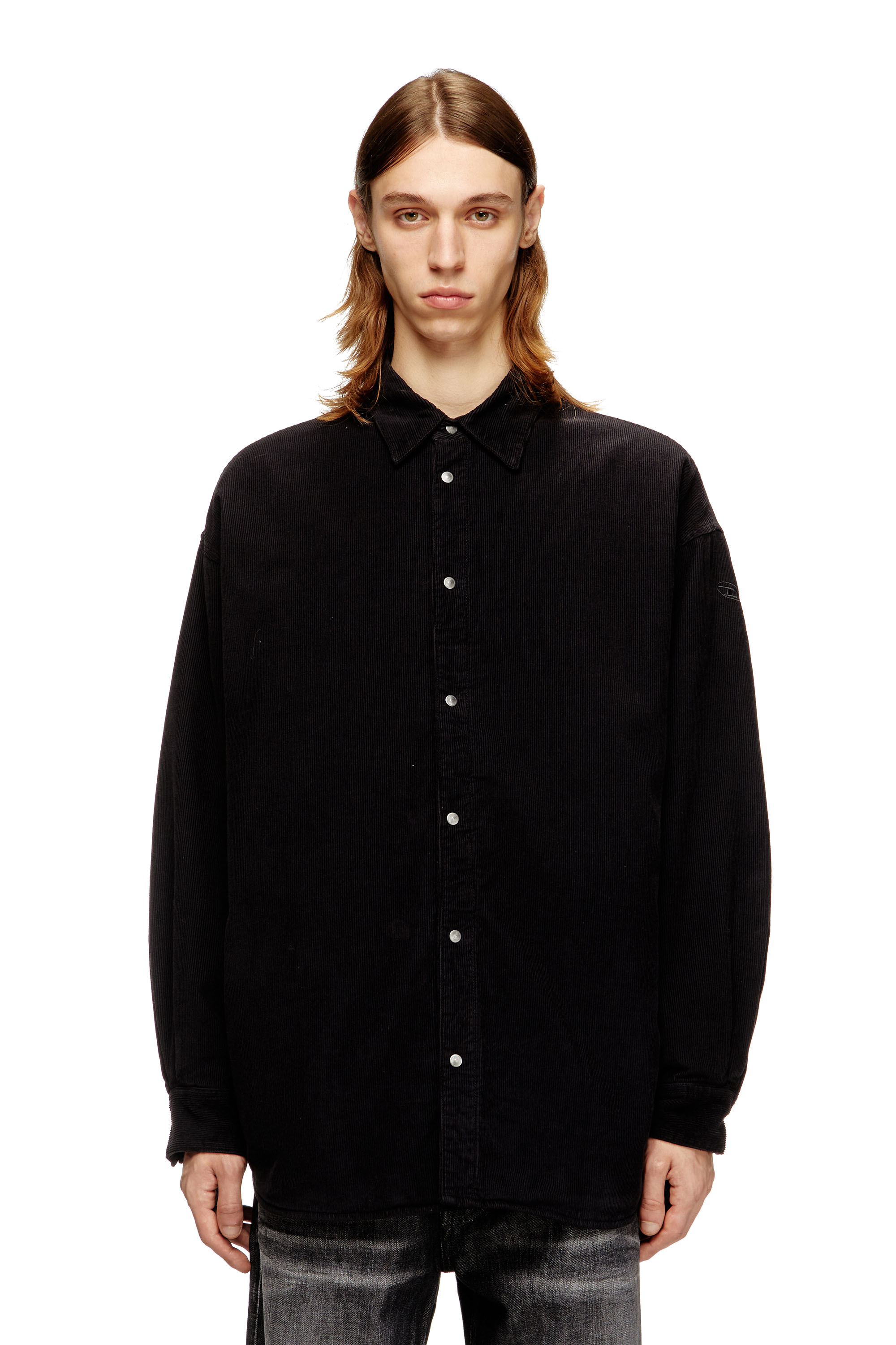 Diesel - S-BAGGY-PADD-HGBK, Camicia in cotone con ricamo Oval D Uomo in ToBeDefined - 1