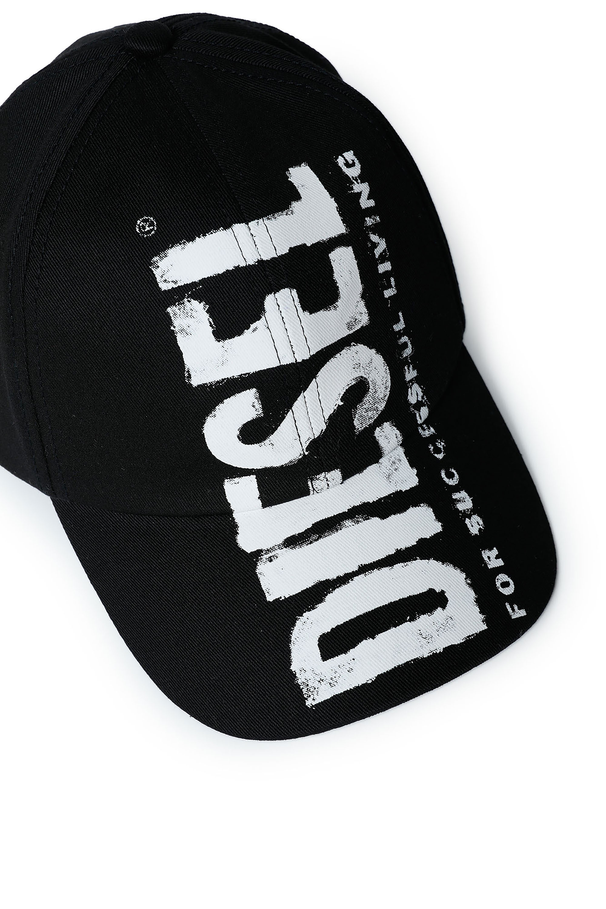 Diesel - FCEWANX, Unisex Berretto da baseball con logo Diesel effetto bleed-through in Nero - Image 3