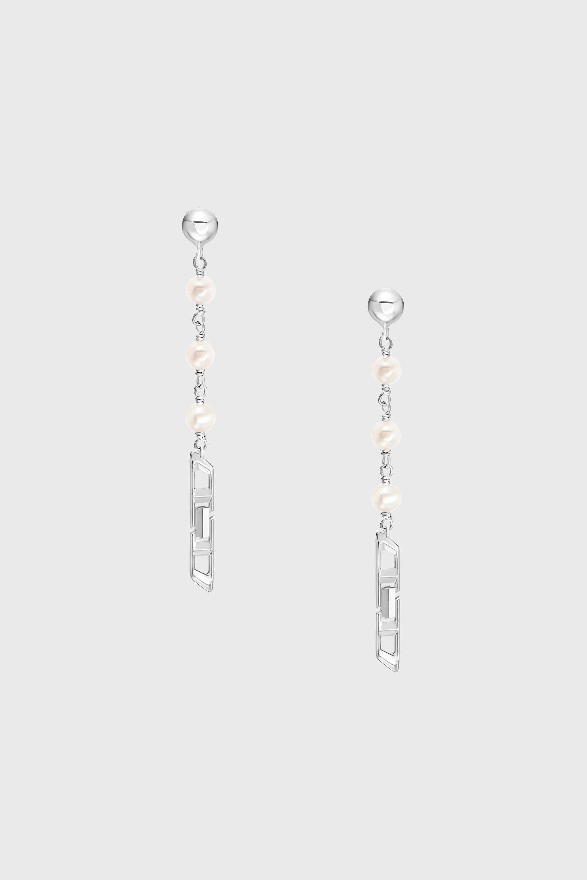 Diesel - DL1371040, Orecchini pendenti in argento sterling e perle Unisex in Argento - 2