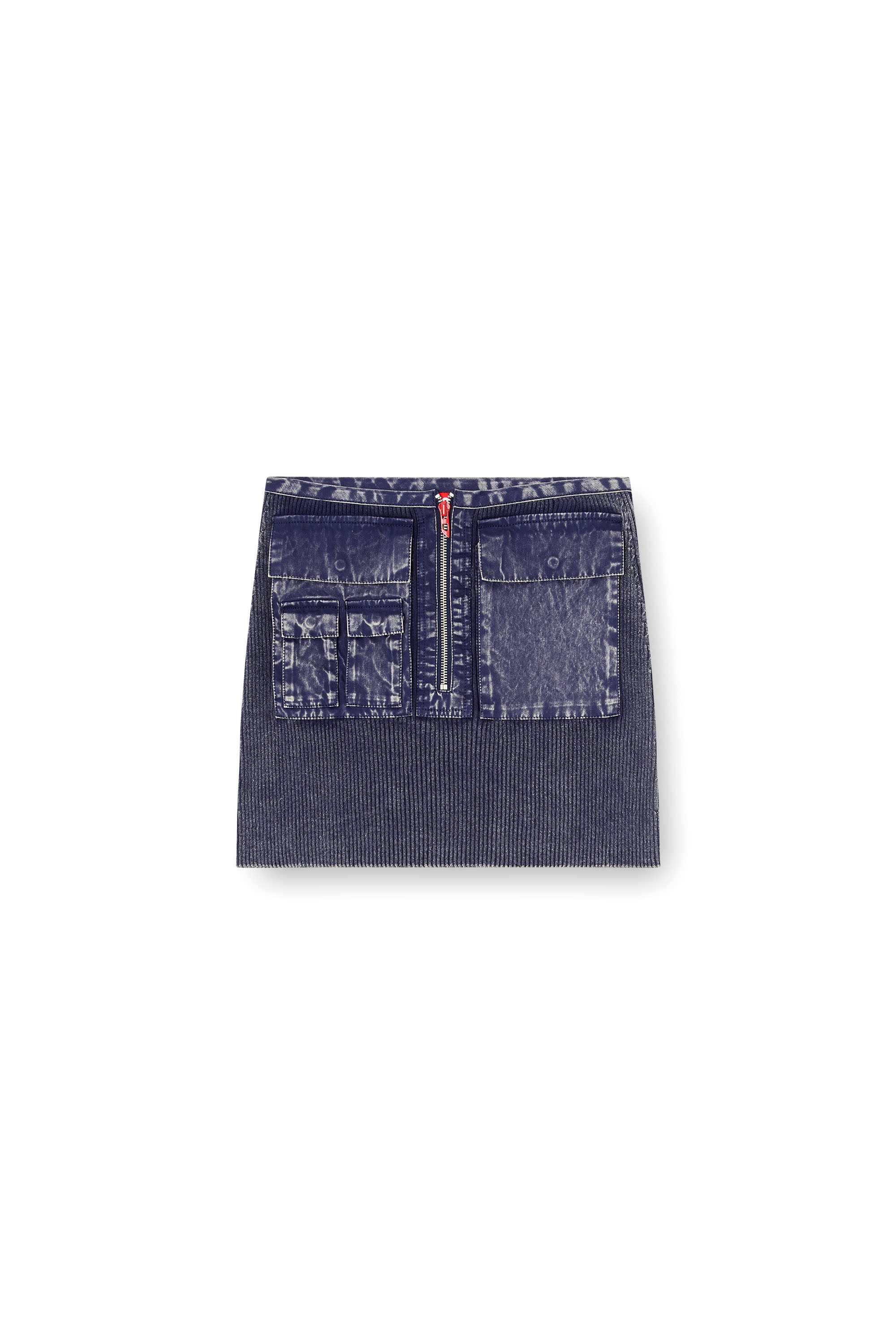 Diesel - M-MERYN-SHORT, Minigonna a costine effetto denim Donna in Blu - 3