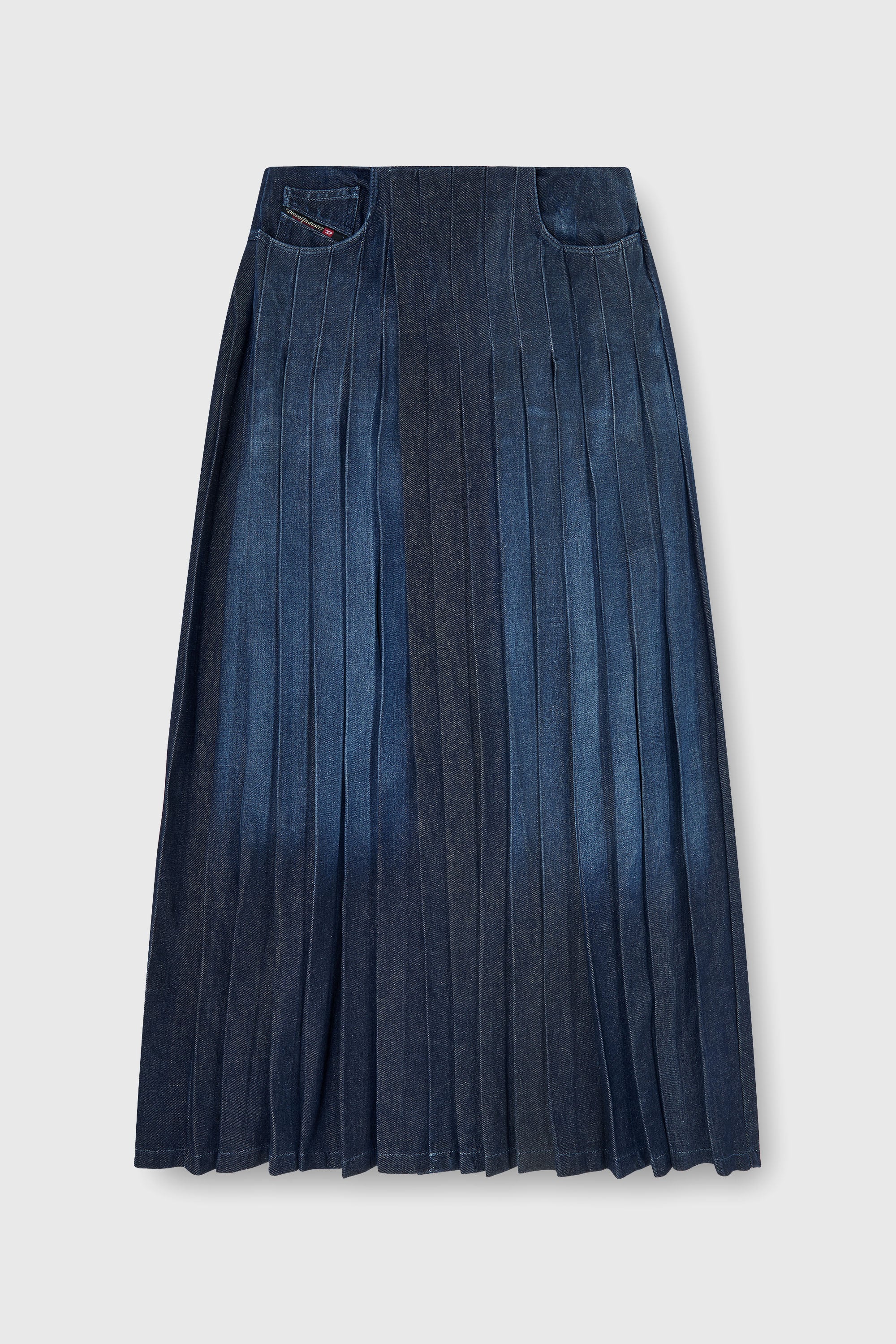 Diesel - D-QUILTY-FSJ1, Jupe longue portefeuille en denim pliss&eacute; Mixte in ToBeDefined - 2