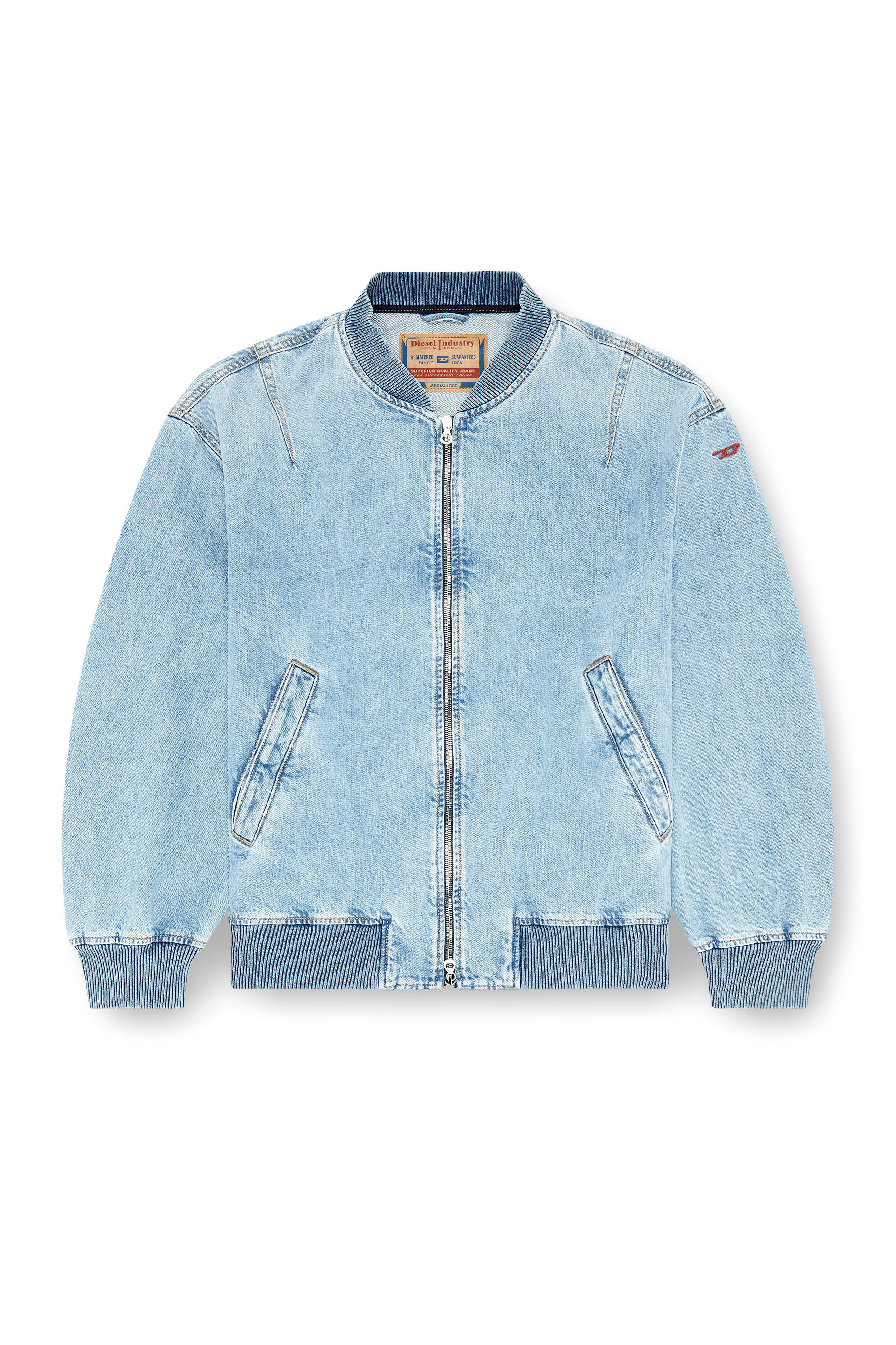 Diesel - D-VINZ, Bomber in denim Uomo in Blu - 3