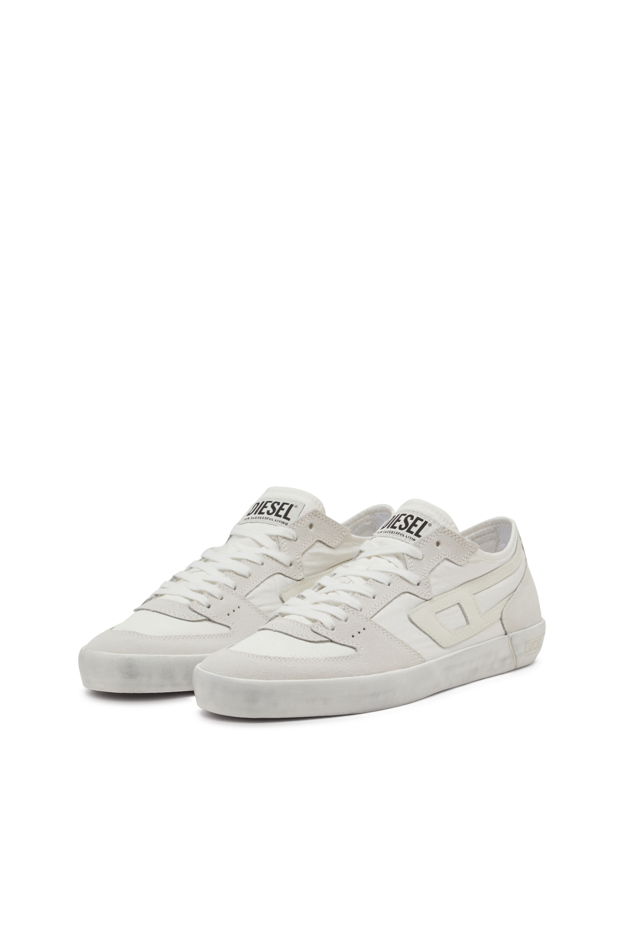 Diesel - S-LEROJI D-1 LOW, S-Leroji D-Sneaker in ripstop imbottito e suede Uomo in Bianco - 8