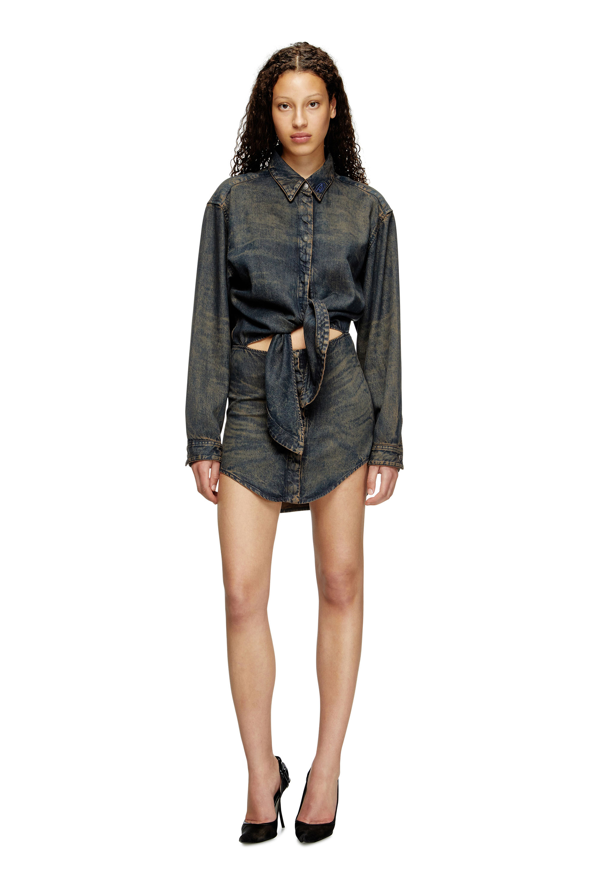Diesel - DE-SUSAN-S, Robe en denim fluide Femme in Bleu - 3