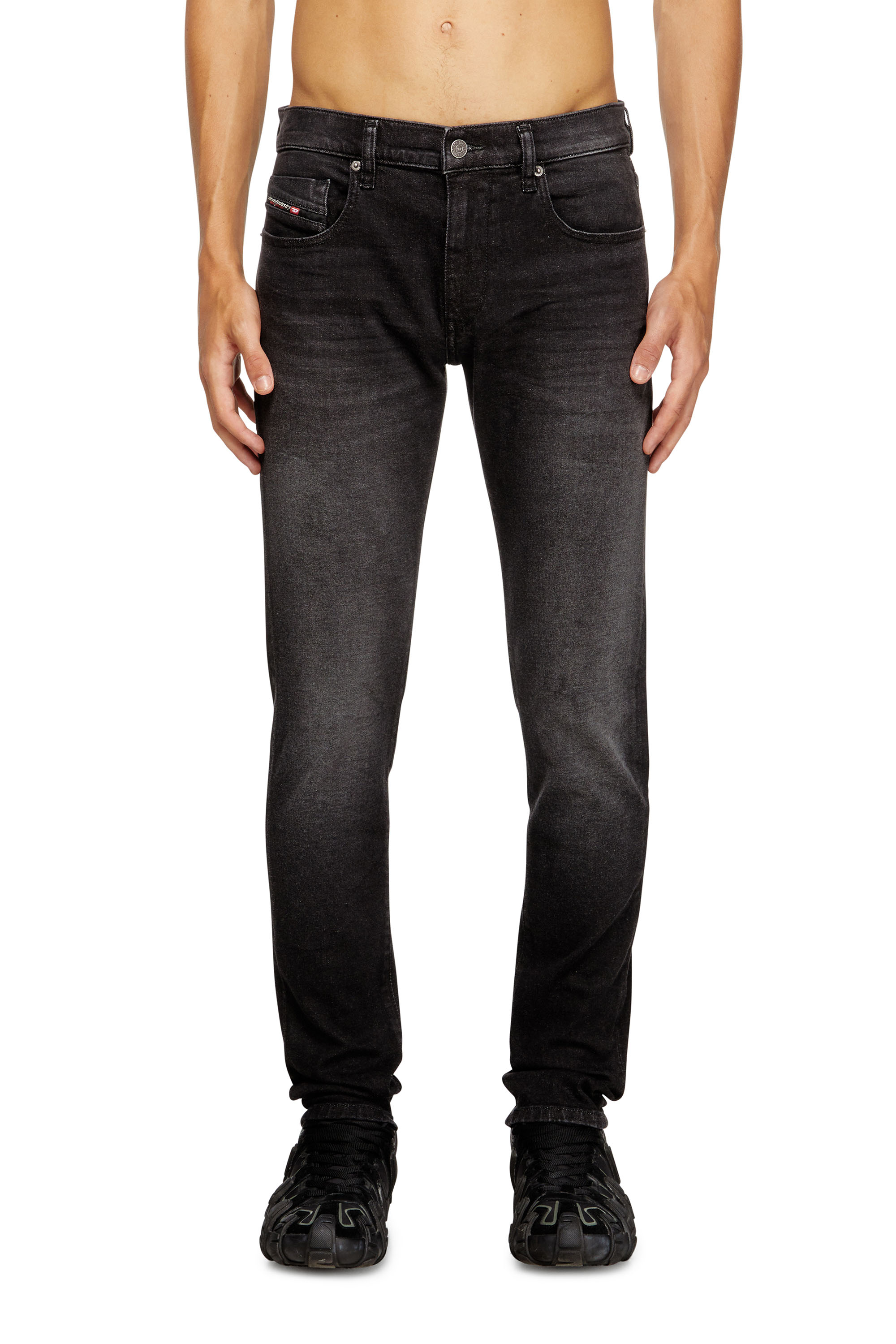 Diesel - Slim Jeans 2019 D-Strukt 0DBDT Homme, Noir/Gris foncé - Image 1