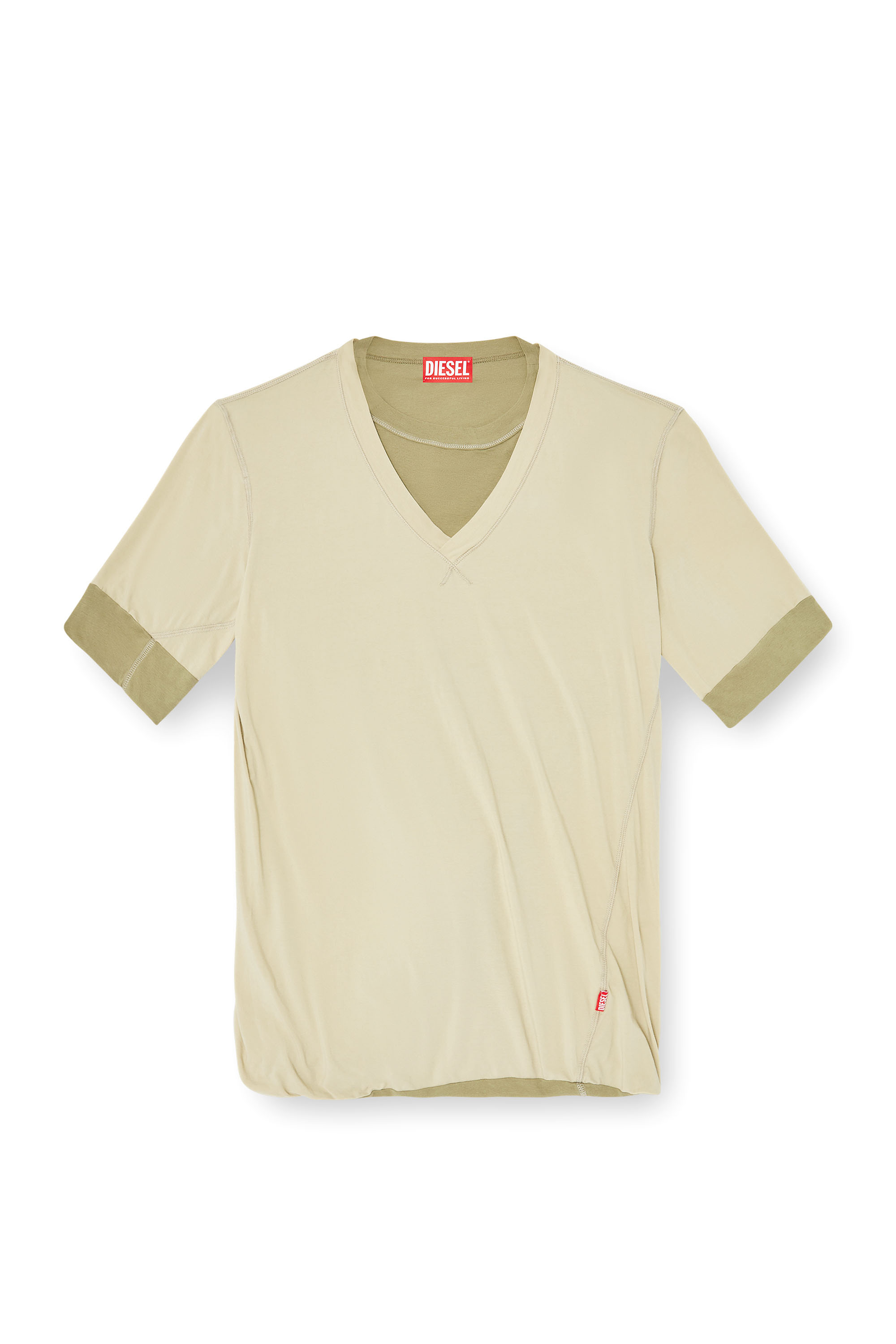 Diesel - T-MOODY-PLAIN, Top a doppio strato avvitato Uomo in Verde - 3