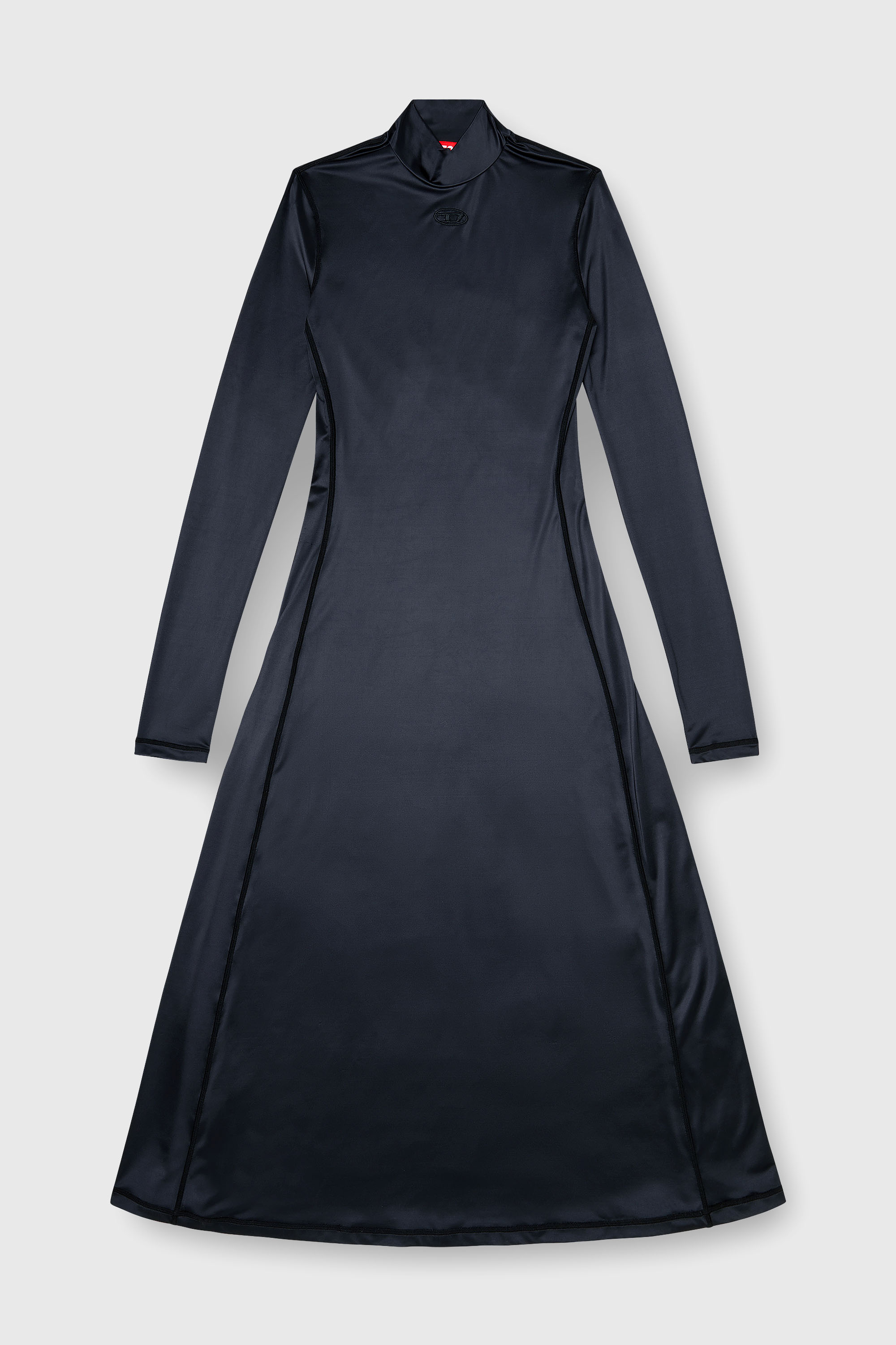 Diesel - D-UNGO, Abito midi fluido con collo alto Donna in Nero - 1
