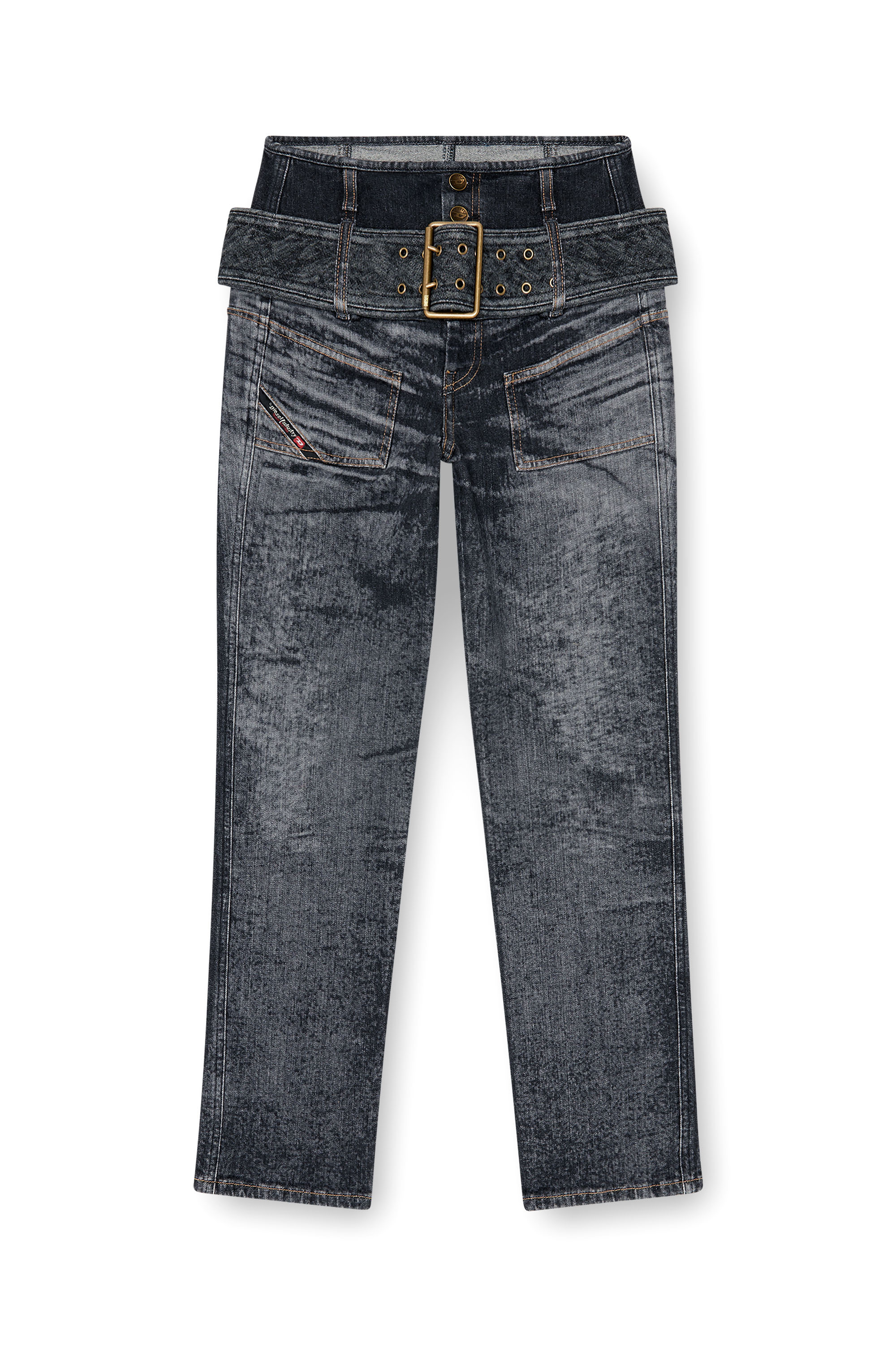 Diesel - Slim Jeans D-Gorina 09Q30 Donna, Nero/Grigio scuro - Image 3