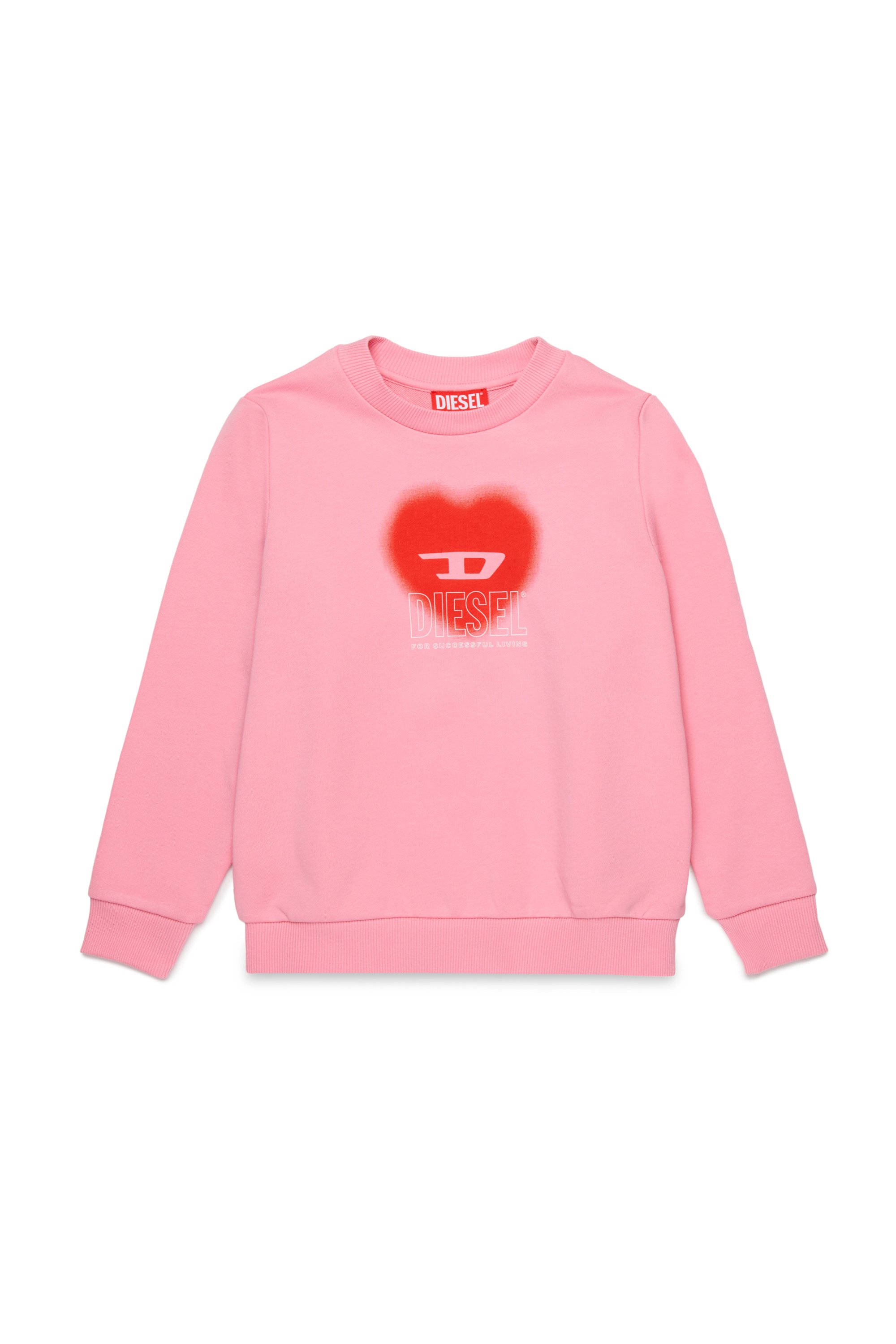 Diesel - SCACUORE, Damen Sweatshirt mit Herz-Print in Rosa - 1