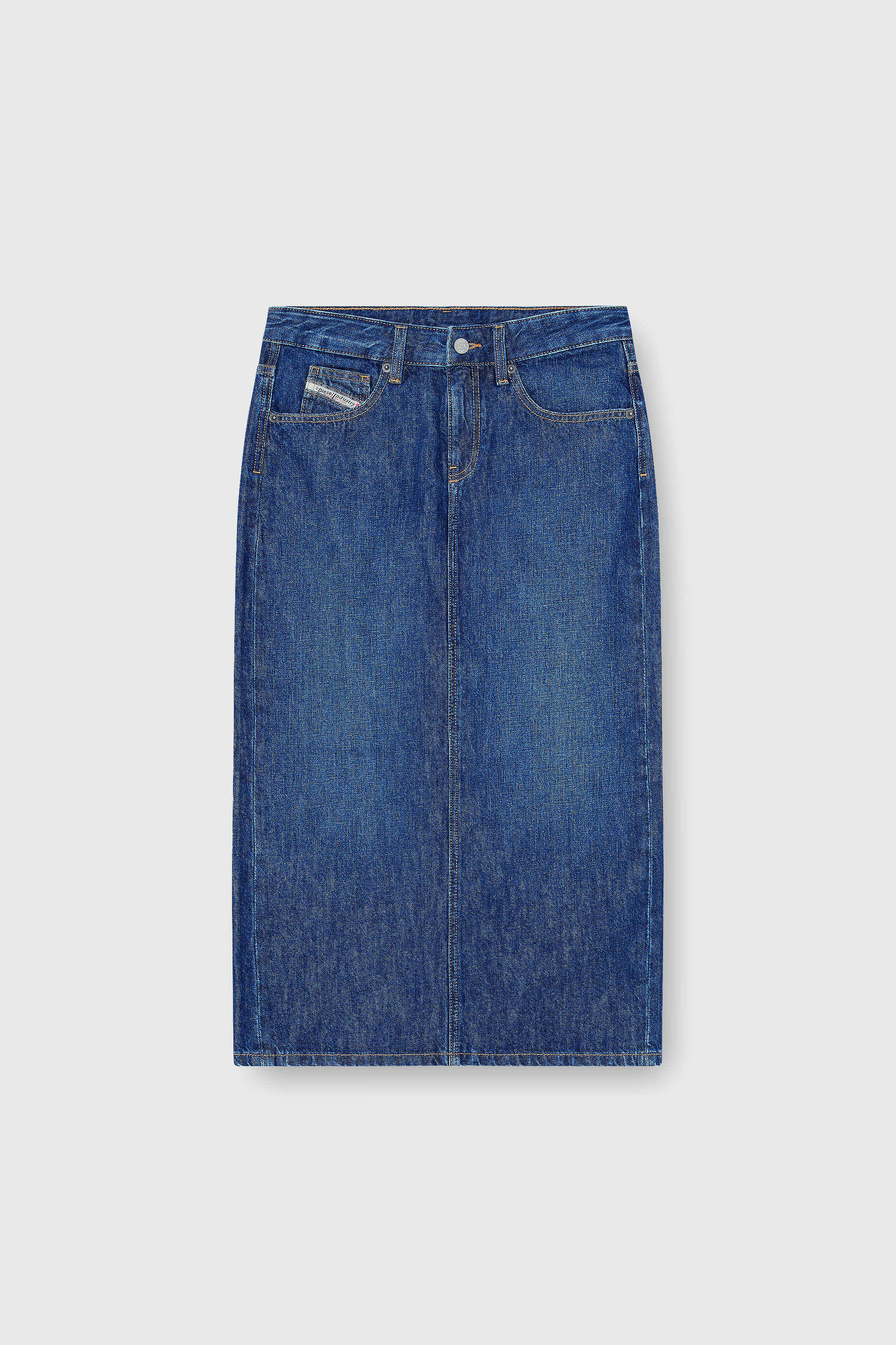 Diesel - DE-SKYE-D, Jupe midi en denim Femme in Bleu - 2