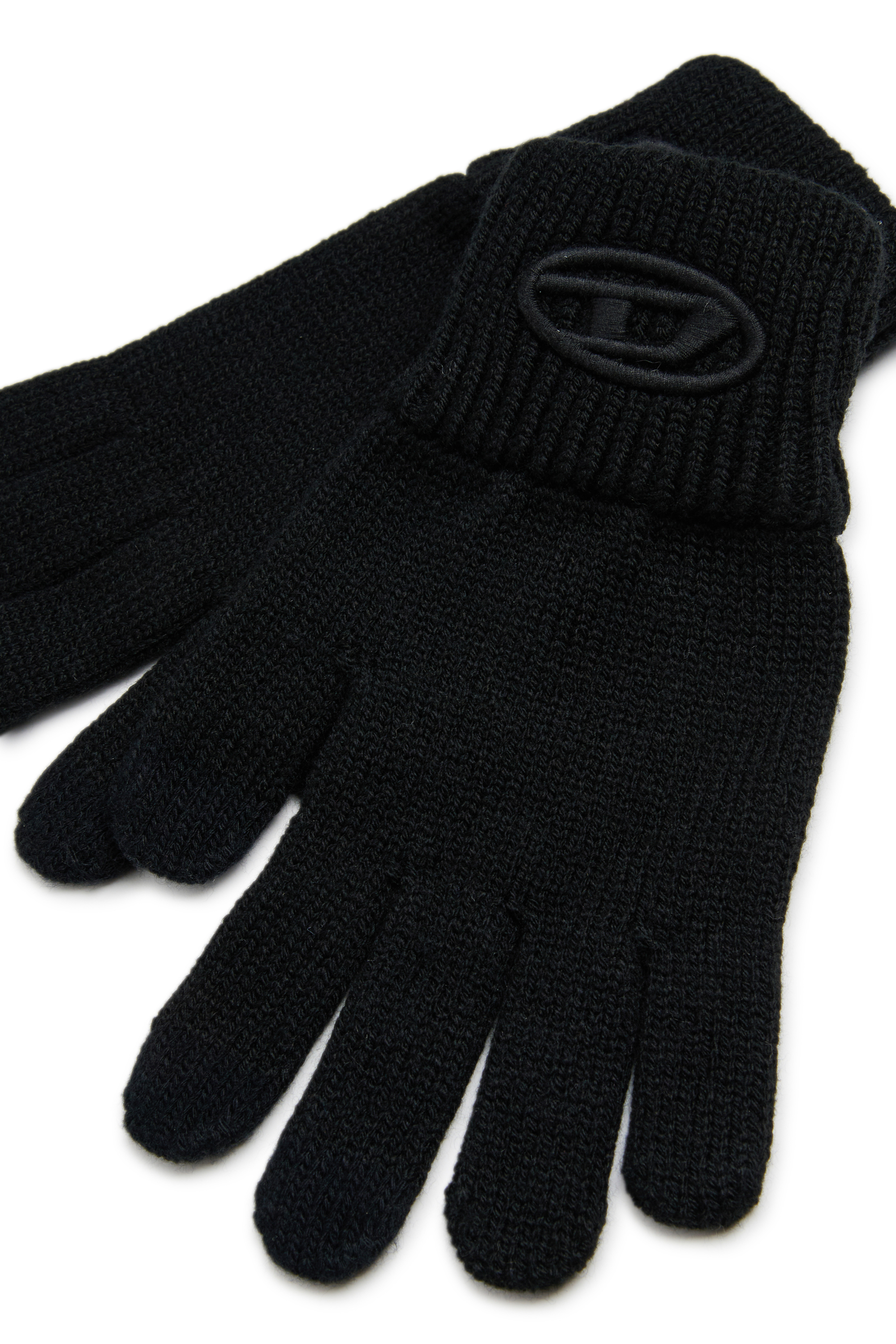Diesel - NUTTI, Unisex Wollhandschuhe mit Oval-D-Logo in Schwarz - 2