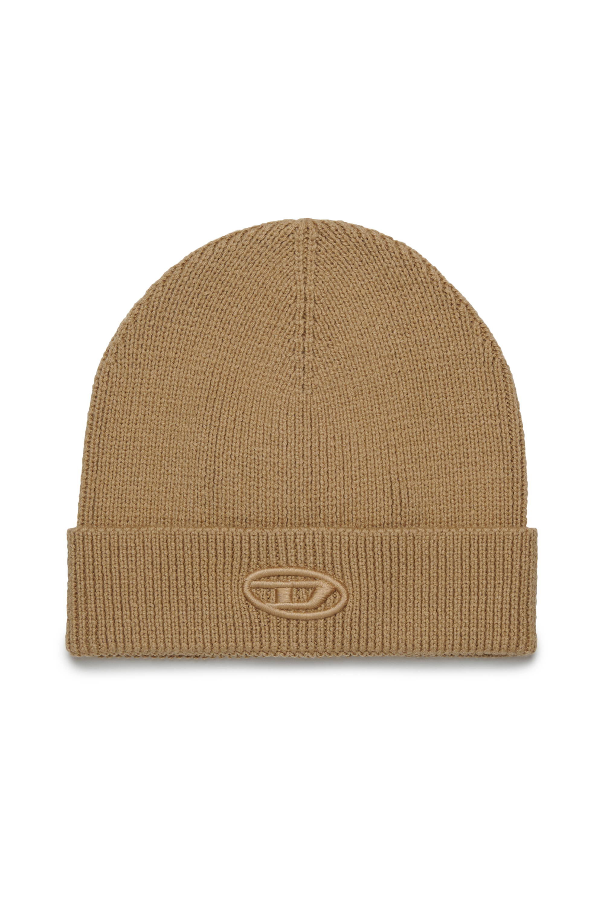 Diesel - FKCODERFULLYC, Unisex Wollmütze mit gesticktem Logo in Hellbraun - 1