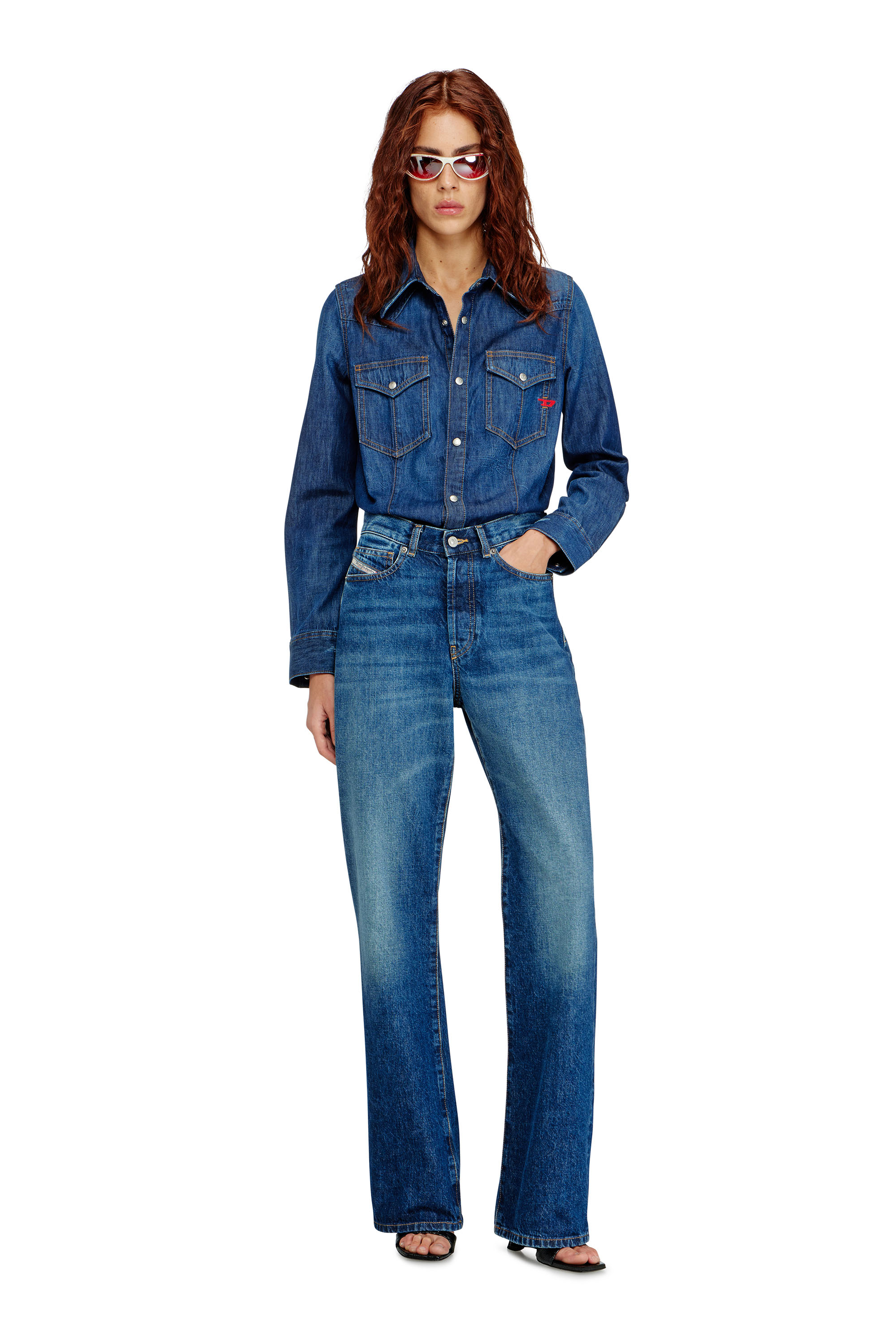 Diesel - DE-WAVES, Chemise western en denim &agrave; lavage propre Femme in Bleu - 2