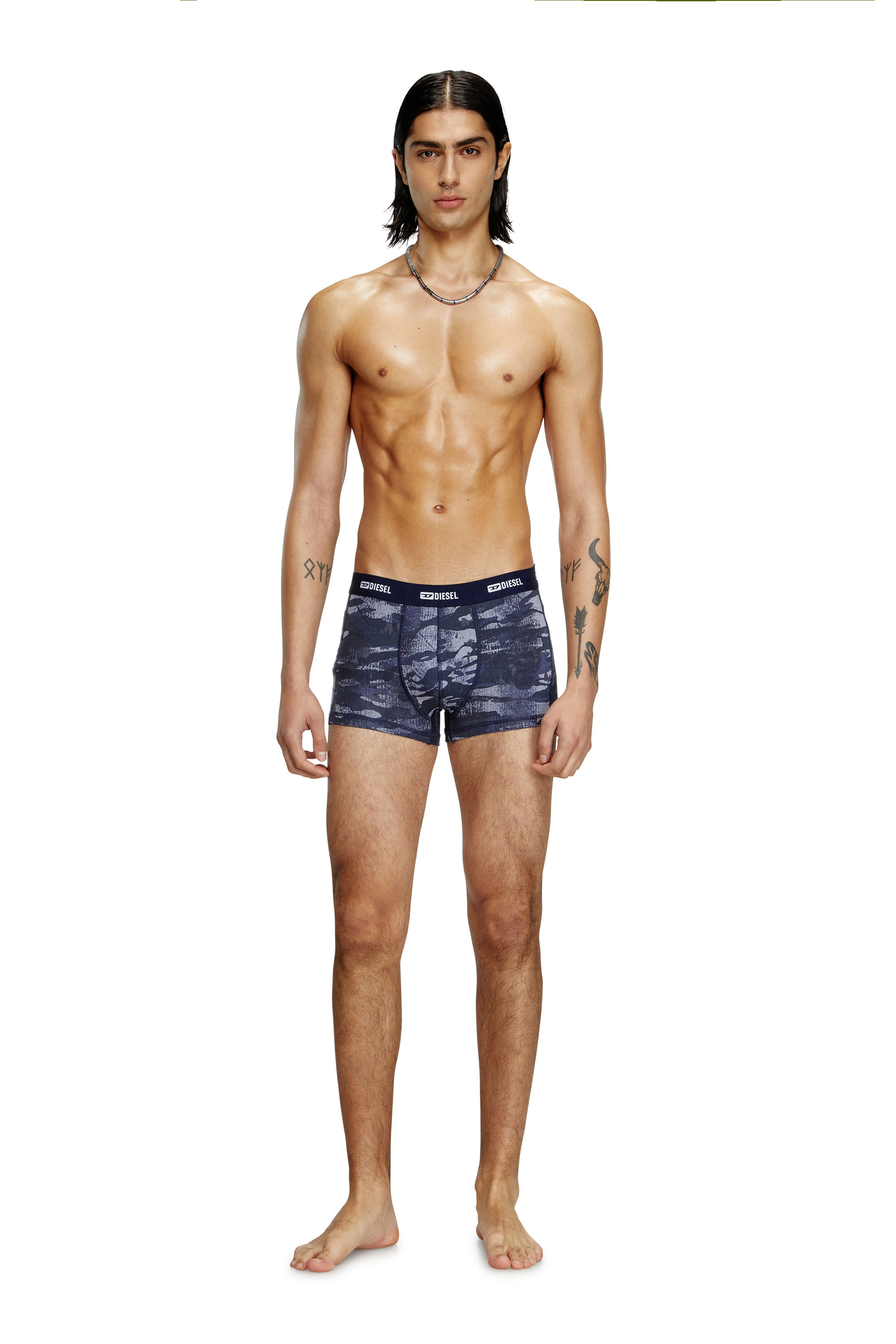 Diesel - DAMIEN-UTLT-3PACK, Lot de 3 boxers unis et motif camouflage Homme in Polychrome - 3