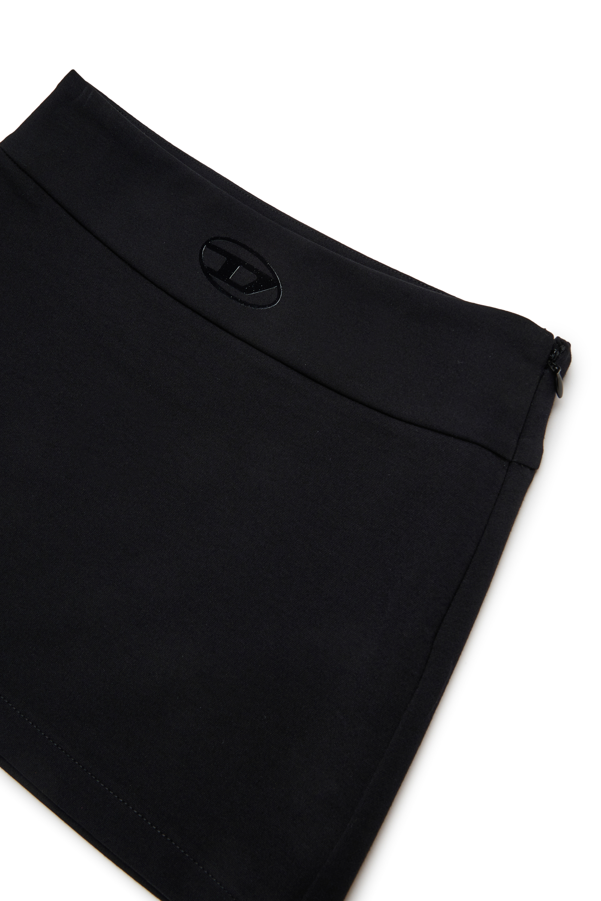 Diesel - GILEA, Jupe courte en viscose avec logo à la taille Femme in Noir - 3