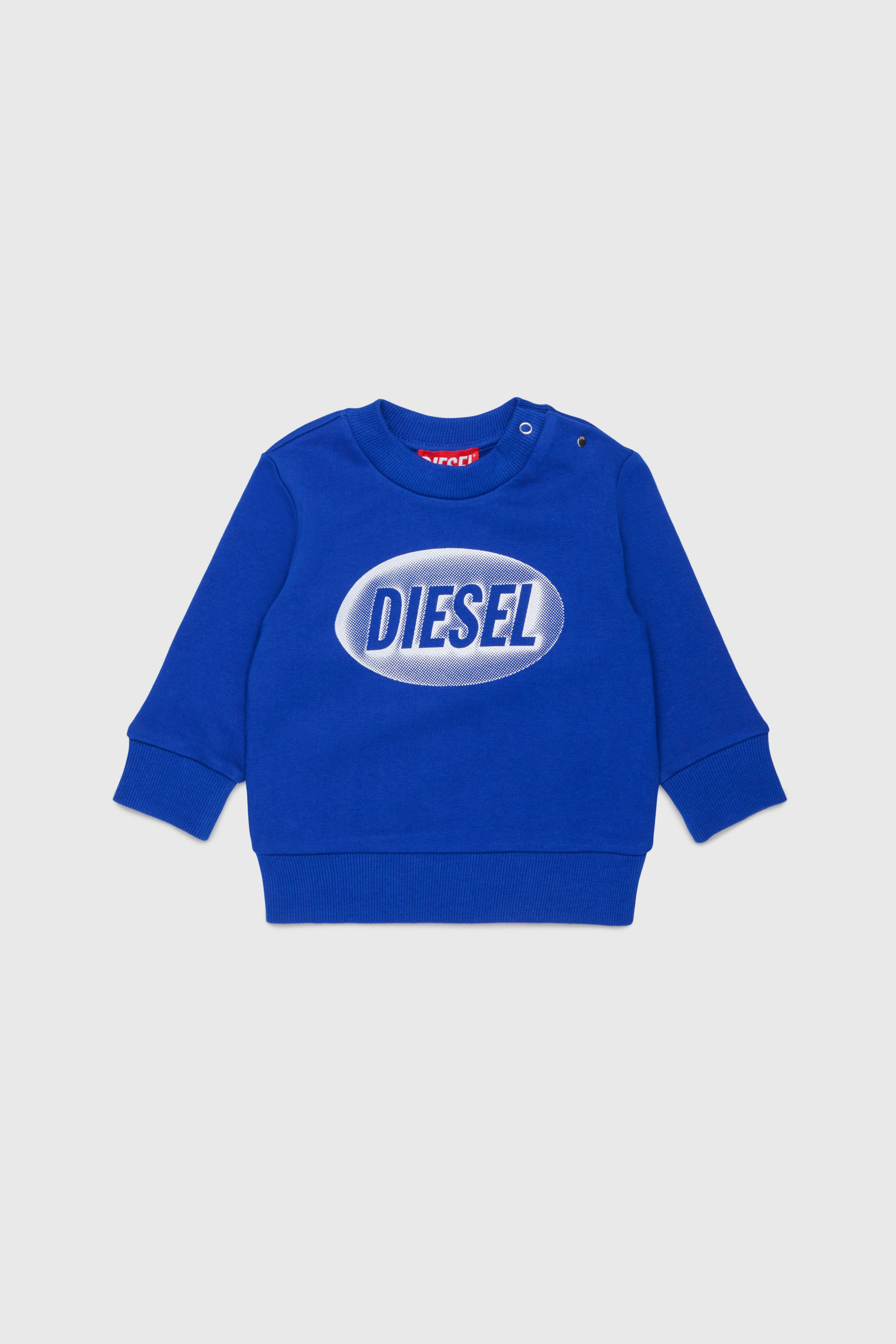 Diesel - SDSELB, Sweat-shirt en coton avec logo imprim&eacute; Mixte in Bleu - 1