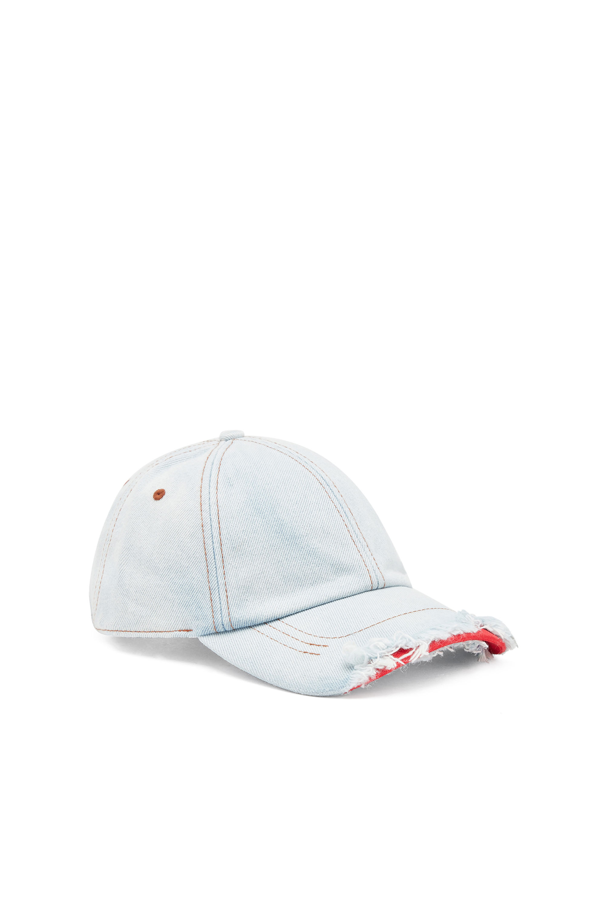 Diesel - C-REEP-1, Herren Baseballcap aus Denim mit ausgefranstem Schirm in Blau - Image 1