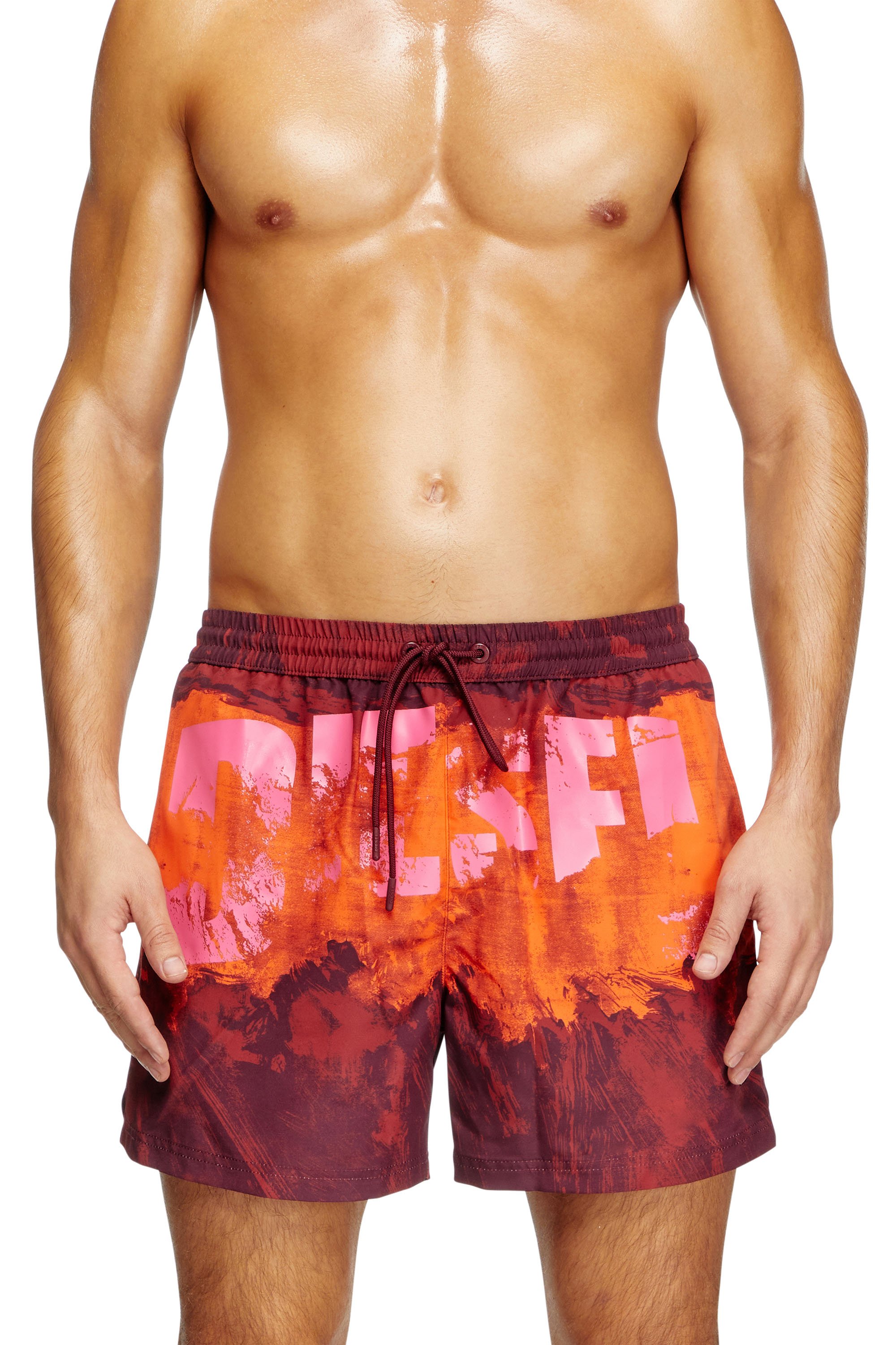 Diesel - KEN-37-D-POP, Short de bain mi-long avec imprimé graphique Homme in Rouge - 2