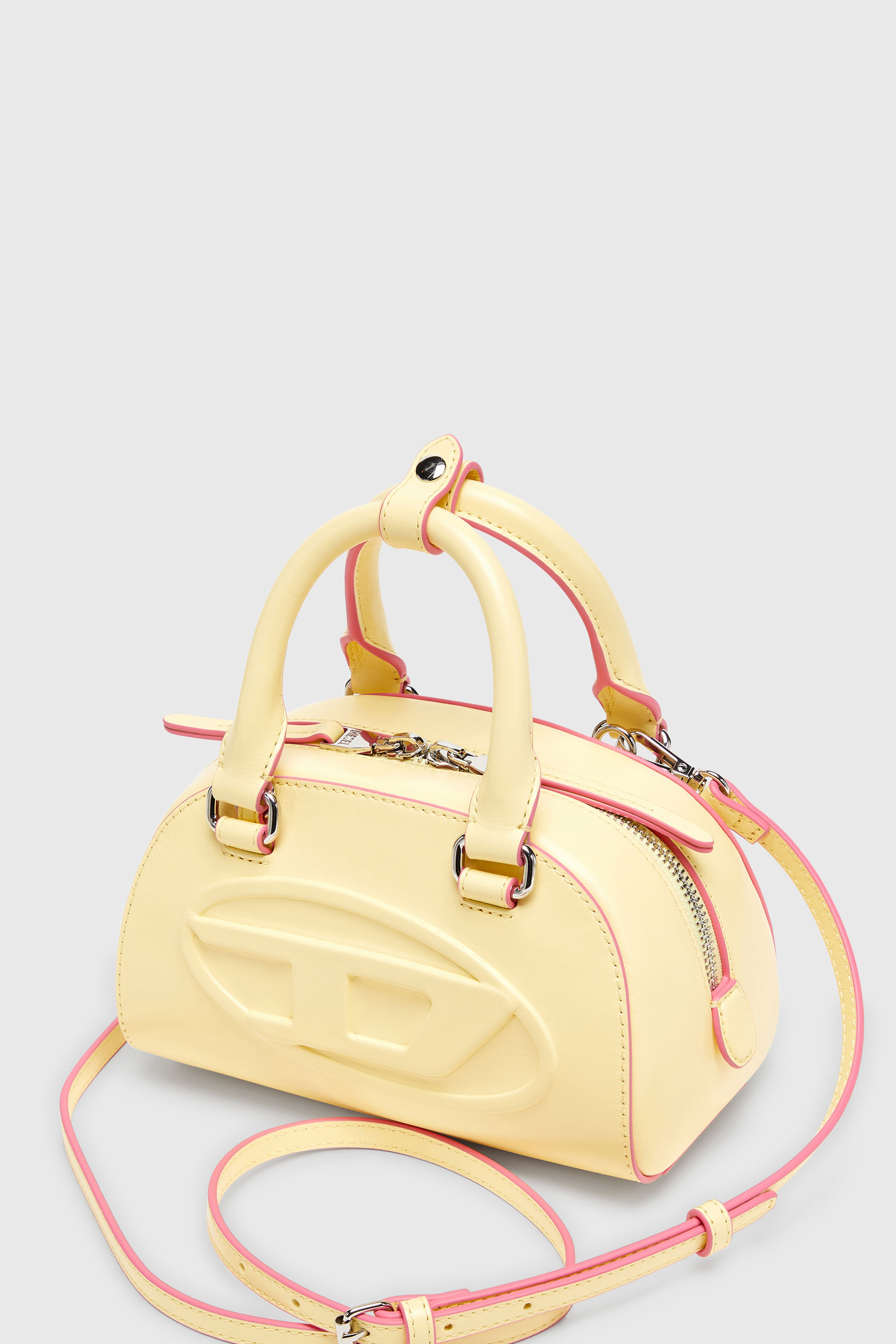 Diesel - 1DR DOME CROSSBODY, 1DR Dome-Borsa bowling piccola in pelle Donna in Giallo - 6